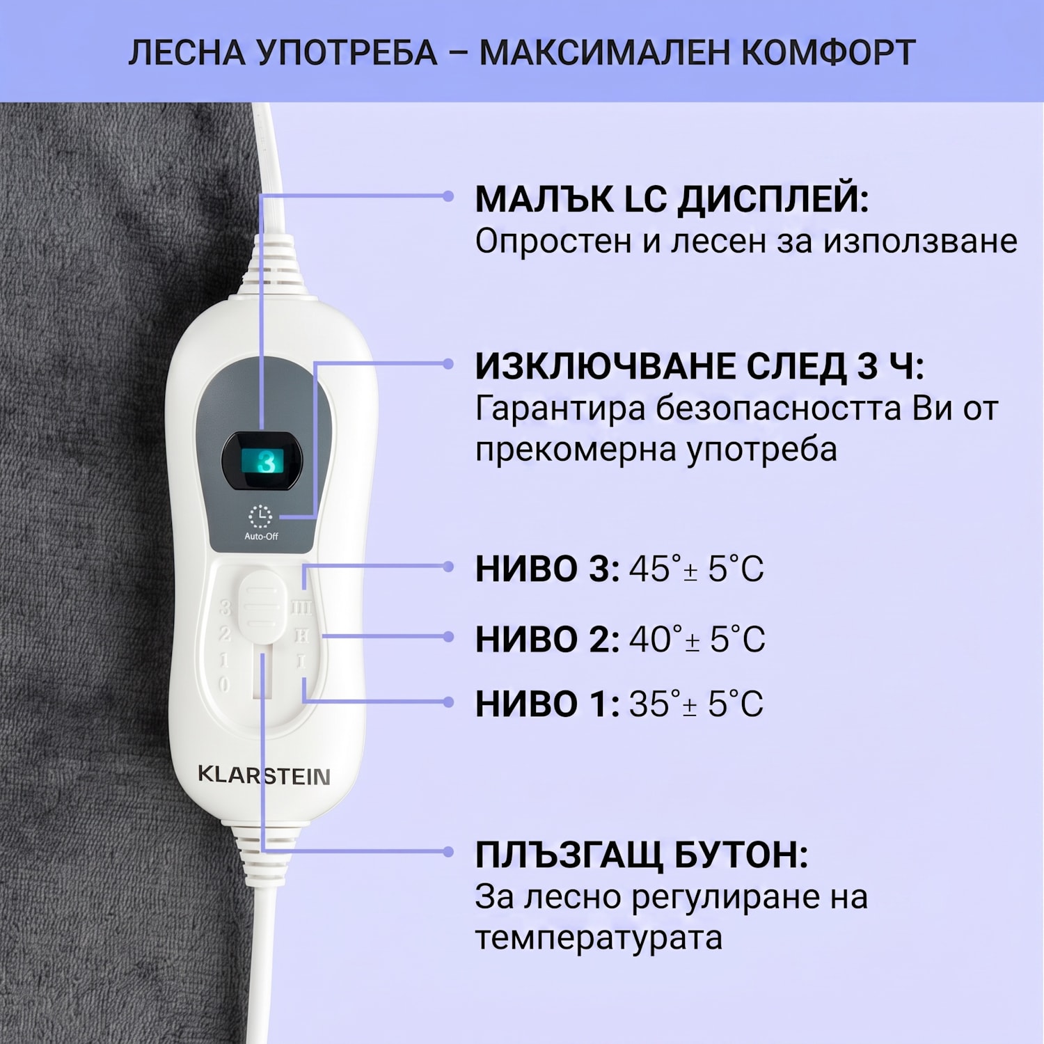 Slanket Електрическо одеяло с ръкави 120W 155x180cm Coral Fleece 155 x 180 cm | Антрацит