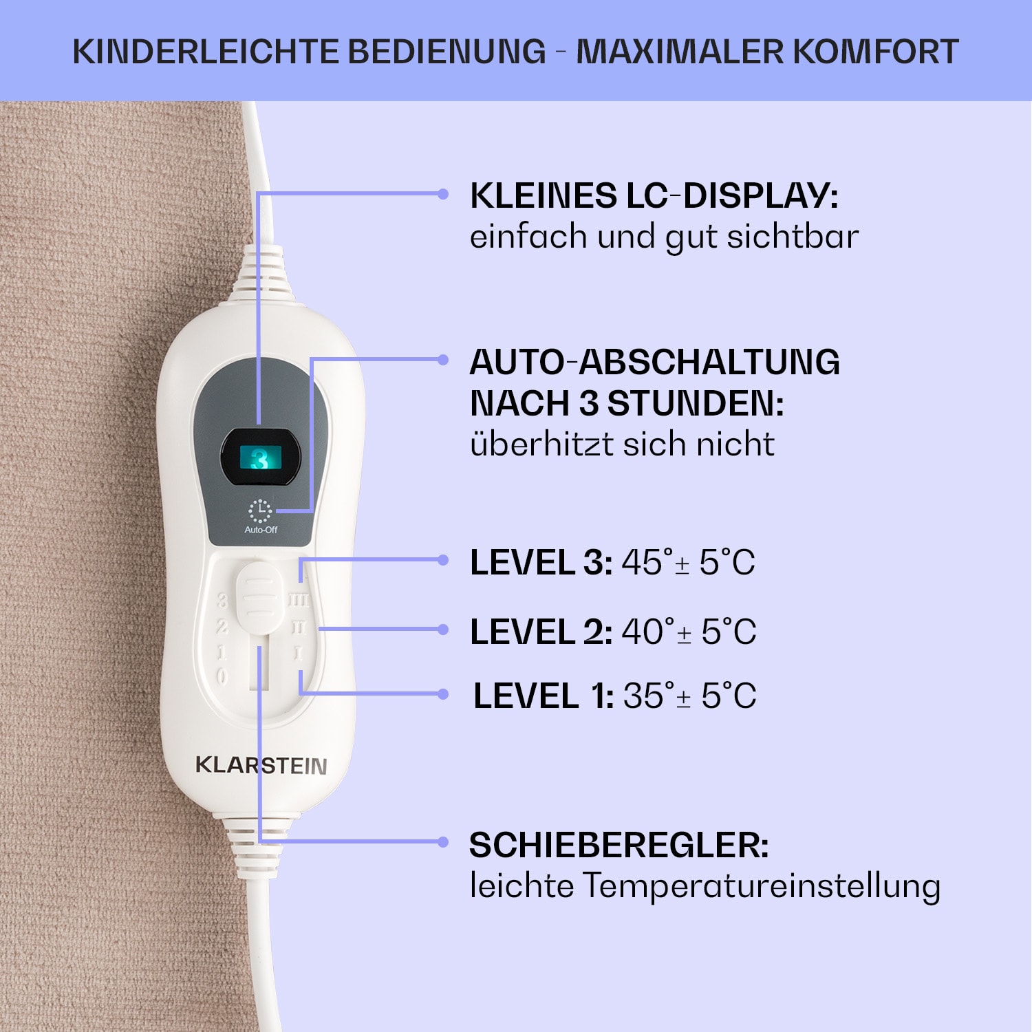 Slanket Heizdecke mit Ärmeln 120W 155x180cm Coral Fleece 155 x 180 cm | Dunkles Taupe
