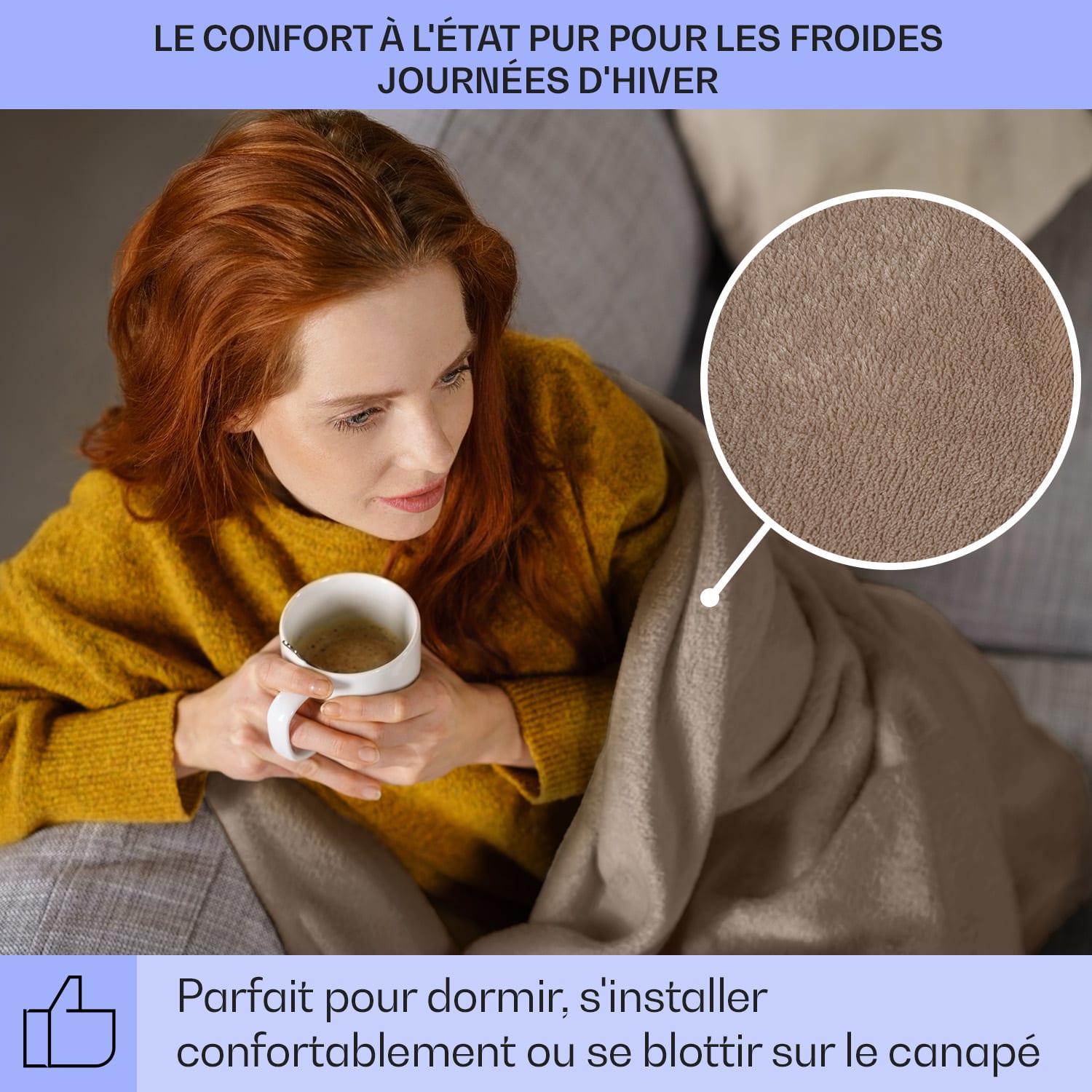 Slanket elektrische deken met mouwen 120W 155x180cm coral fleece 