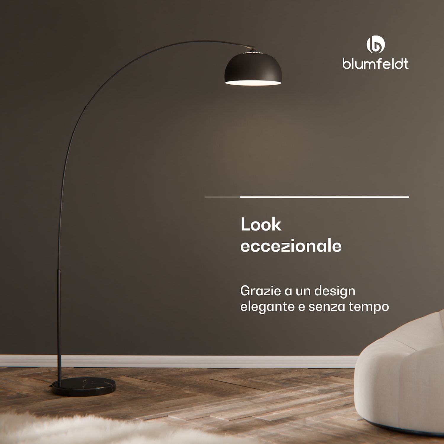 Nael Lampada ad Arco Schermo Argentato Base in Marmo E27 Cavo: 2 m argento Nero