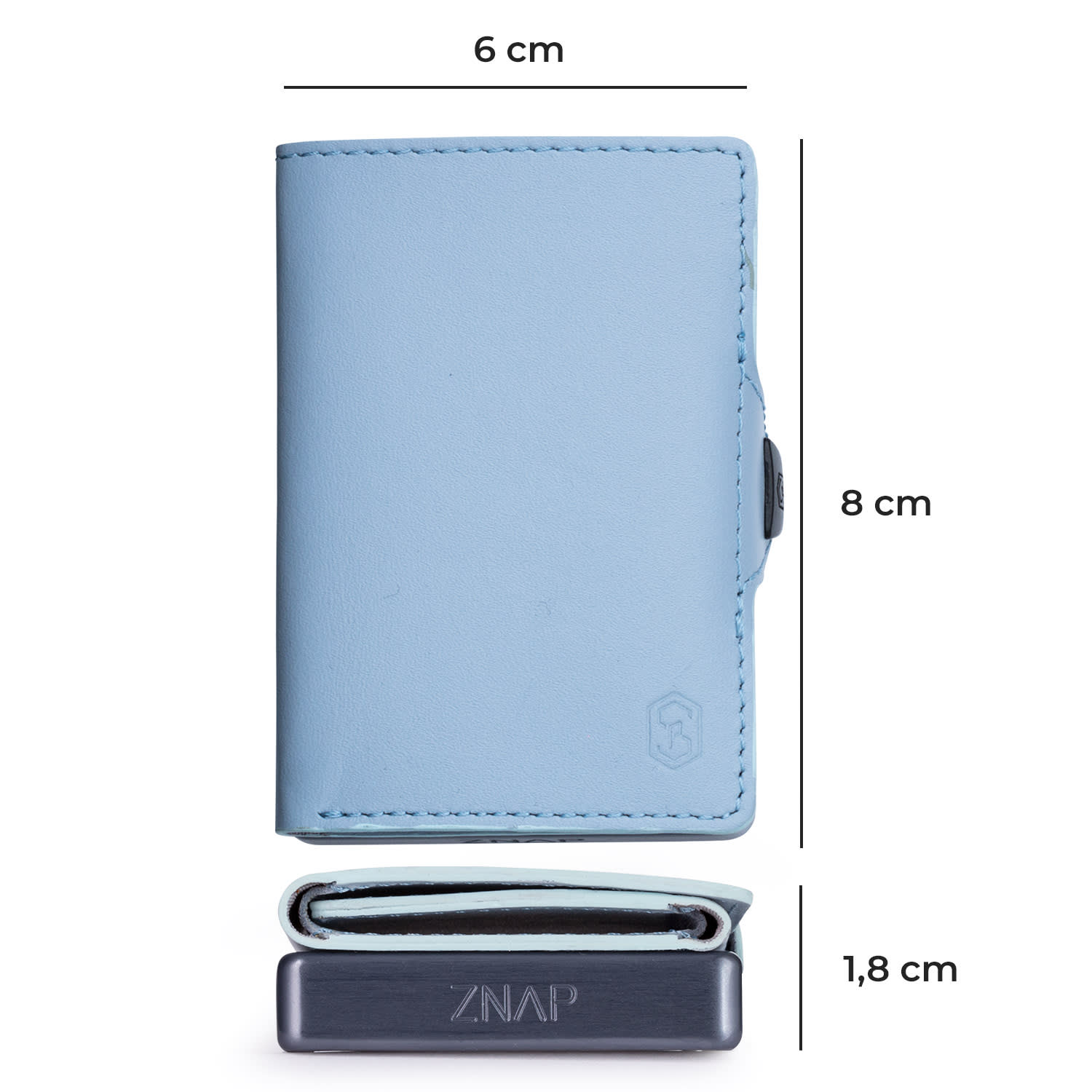 ZNAP, portofel subțire, 12 cărți, compartiment pentru monede, 8,9 × 1,8 × 6,3 cm (L × Î × l), protecție RFID 