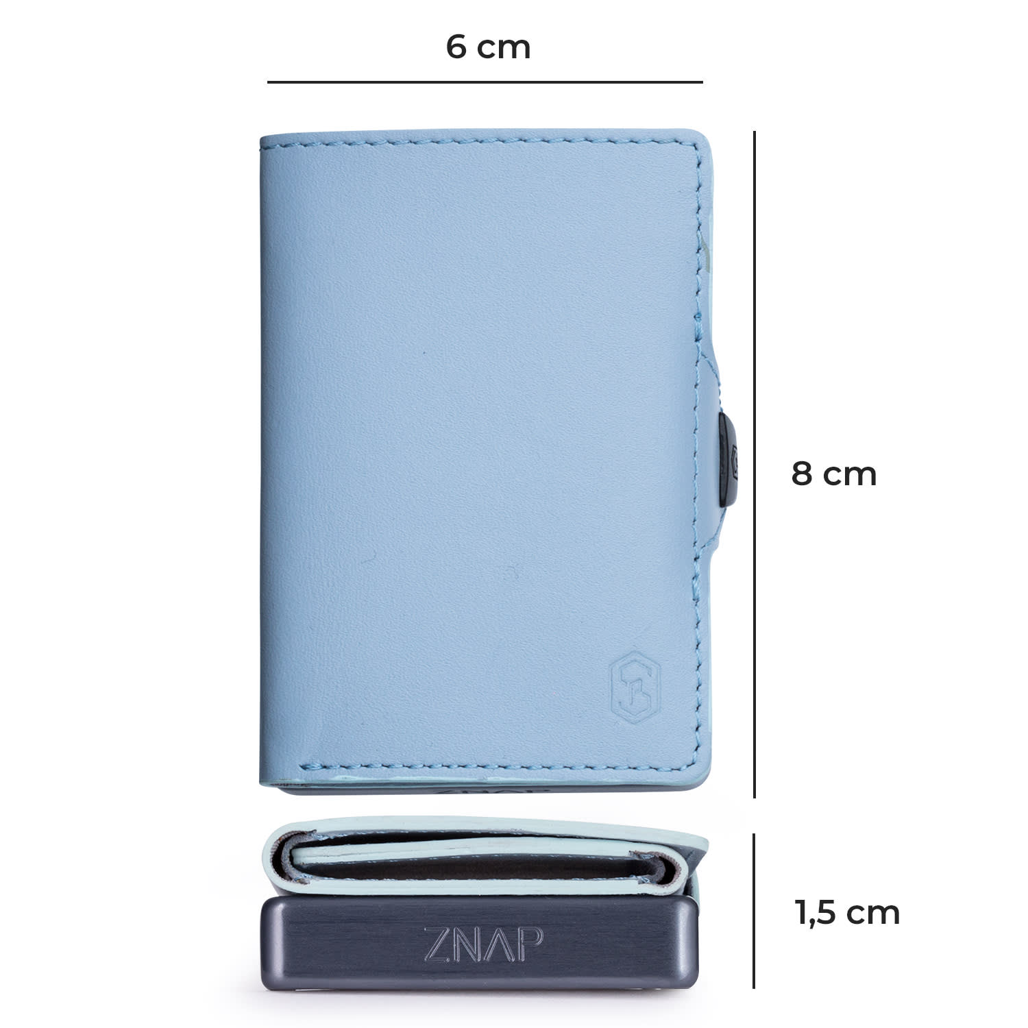ZNAP Slim Wallet, 8 kariet, priehradka na mince, 8,9 x 1,5 x 6,3 cm (Š x V x H), ochrana RFID Standard | Pastelová modrá