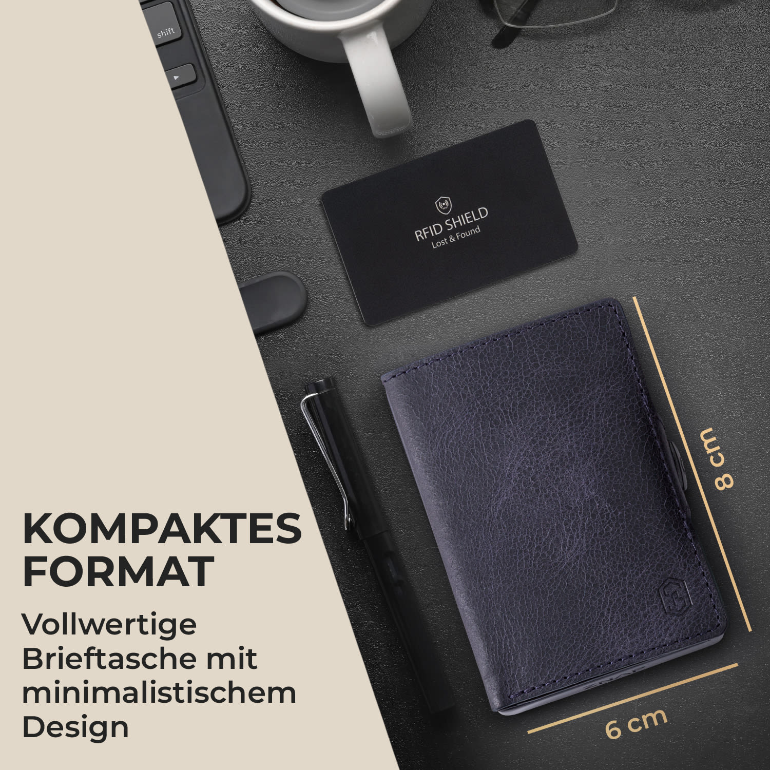 ZNAP Slim Wallet 12 Karten Münzfach 8,9 x 1,8 x 6,3 cm (BxHxT)   RFID-Schutz 