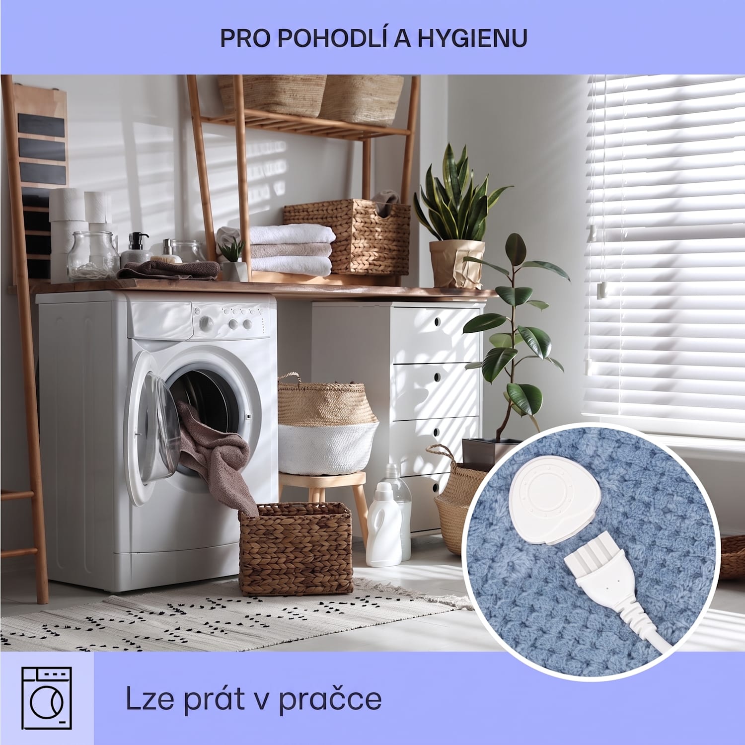 DR Watson Deluxe XL, elektrická deka, 160 W, 9 stupňů ohřevu, 180 x 130 cm XL | Modrá
