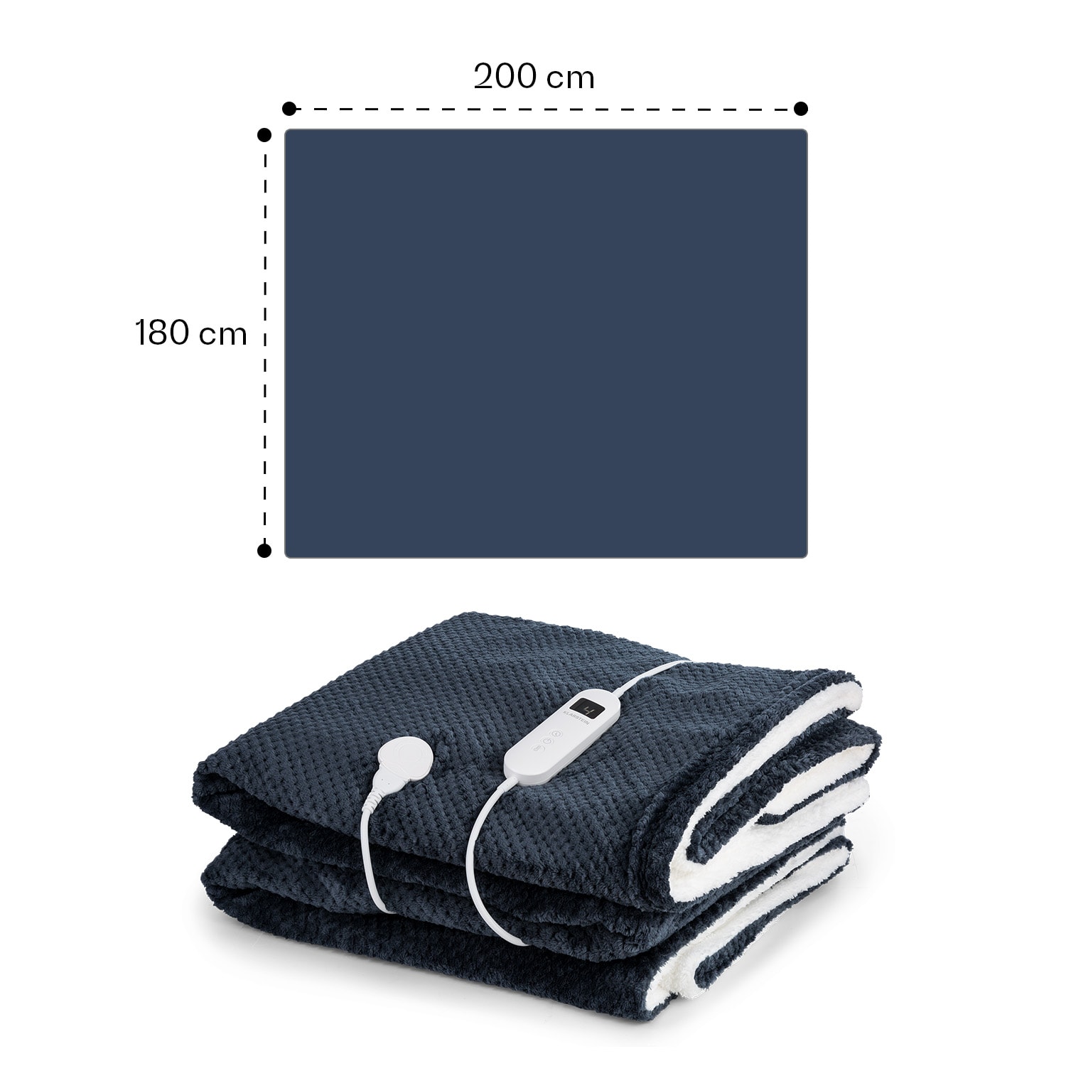 Dr. Watson Deluxe XXL lämpöpeitto 160 W 9 lämpötilatasoa 200 x 180 cm XXL | Antrasiitti