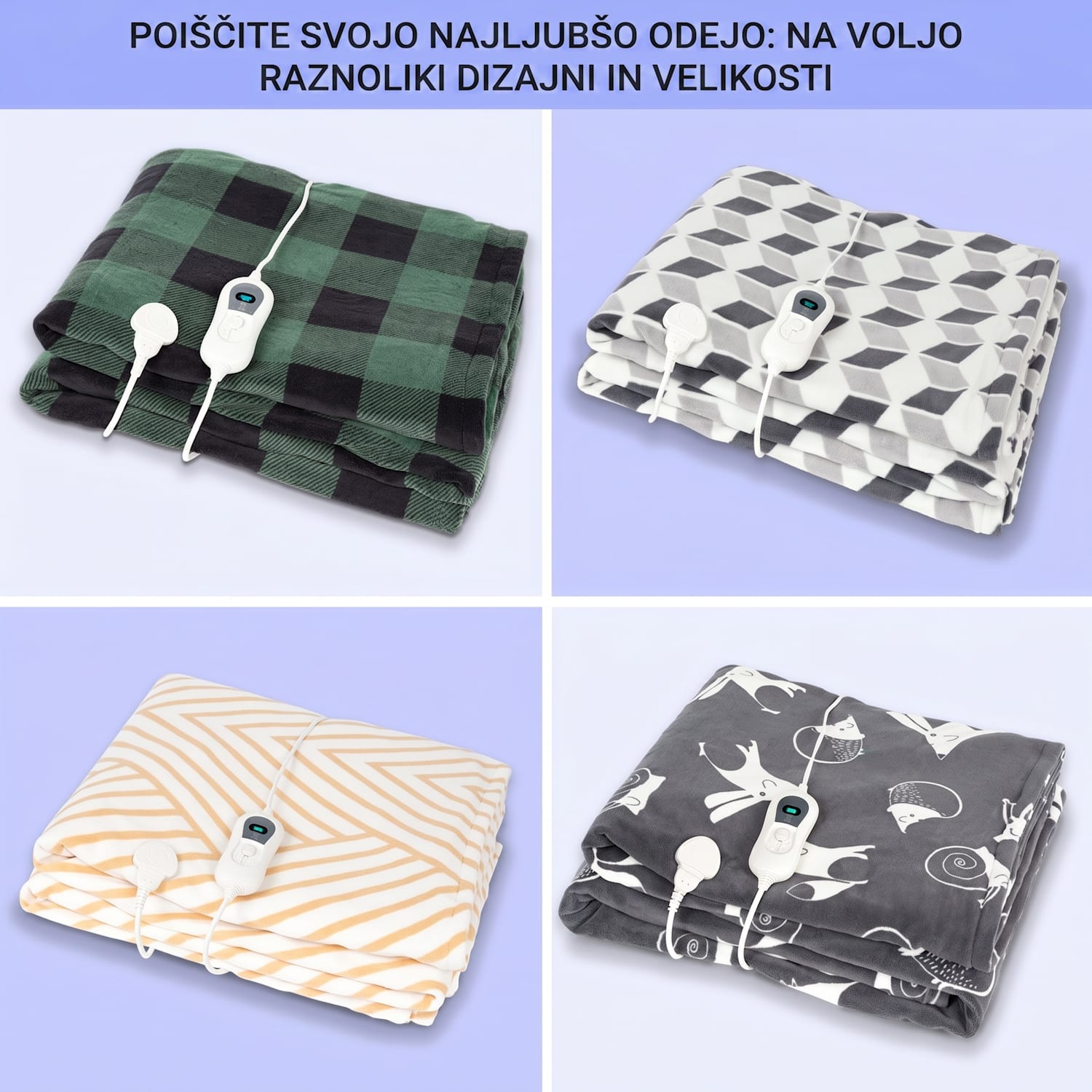 DR Watson Deluxe XXL, električna odeja, 160 W, 9 stopenj gretja, 200 x 180 cm XXL | Modra