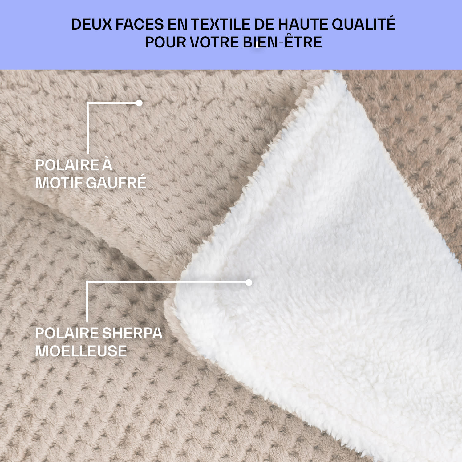 Dr. Watson Deluxe XXL Couverture chauffante 160 W 9 niveaux de température 200 x 180 cm XXL | Sable