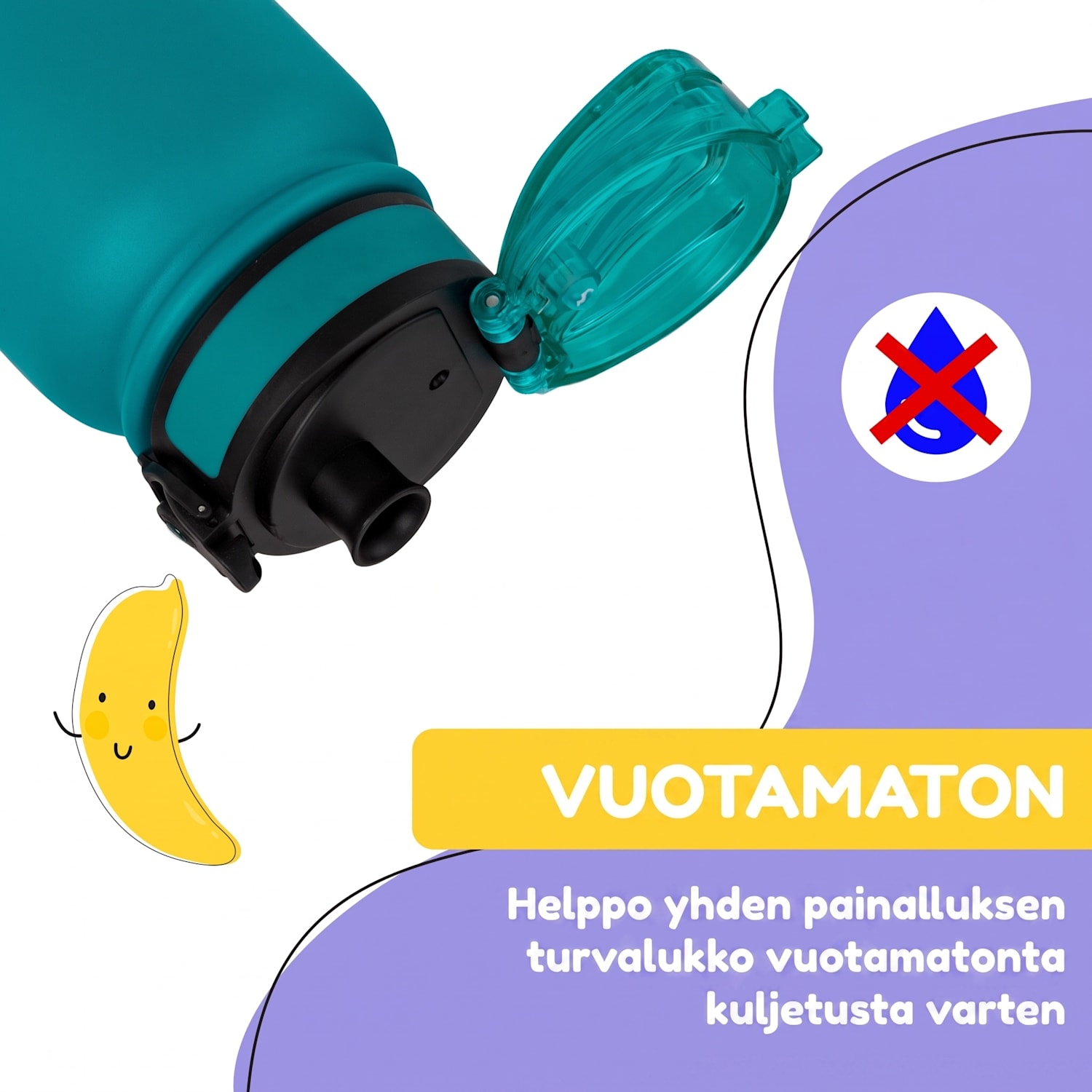 schmatzfatz-termosjuomapullo lapsille 550 ml ruostumaton teräs | ABS | BPA-vapaa 550 ml | Petroolinsininen