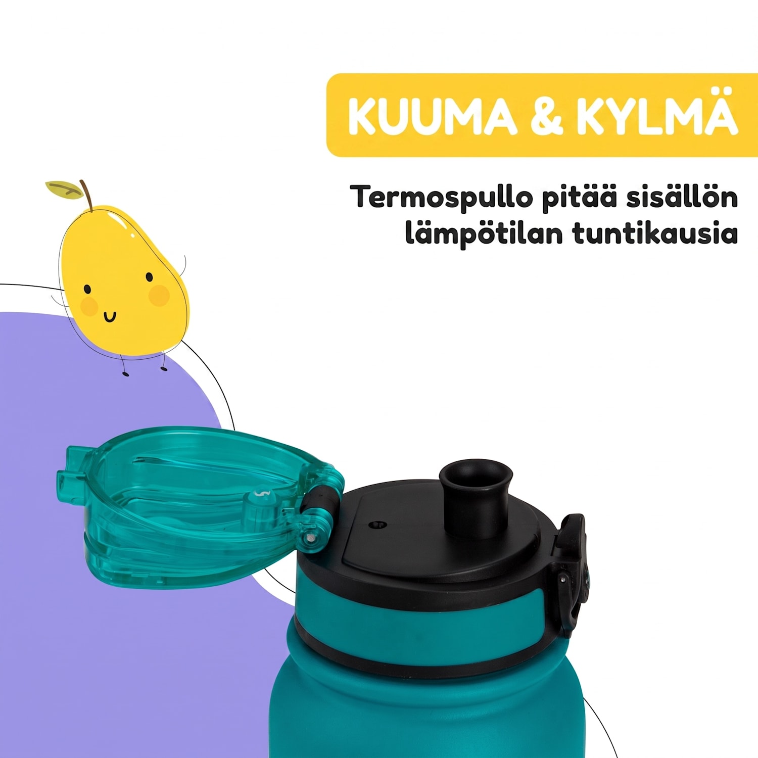 schmatzfatz-termosjuomapullo lapsille 550 ml ruostumaton teräs | ABS | BPA-vapaa 550 ml | Petroolinsininen