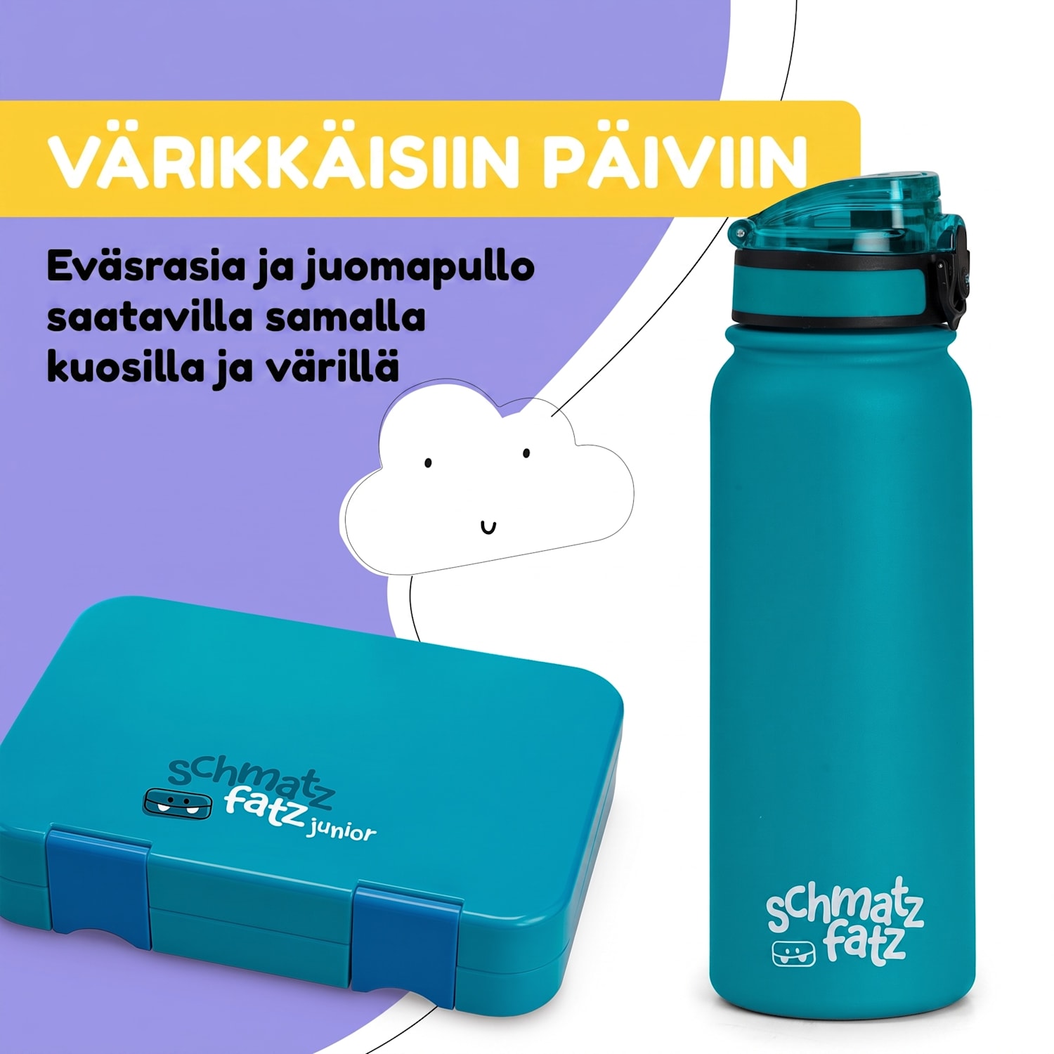 schmatzfatz-termosjuomapullo lapsille 550 ml ruostumaton teräs | ABS | BPA-vapaa 550 ml | Petroolinsininen