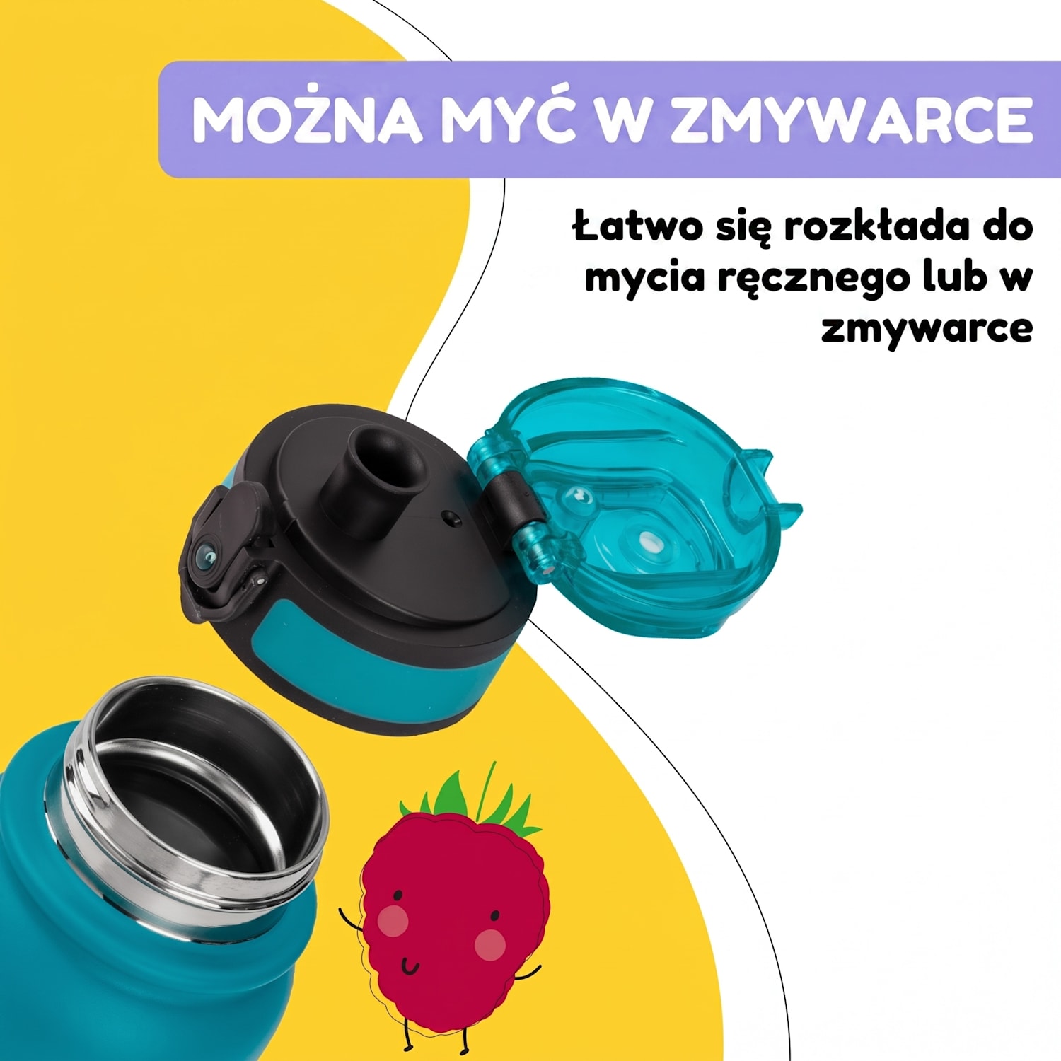 Wakaba, termos 550 ml ze stali nierdzewnej, tworzywo Tritan, bez BPA 550 ml | Benzyna Niebieski
