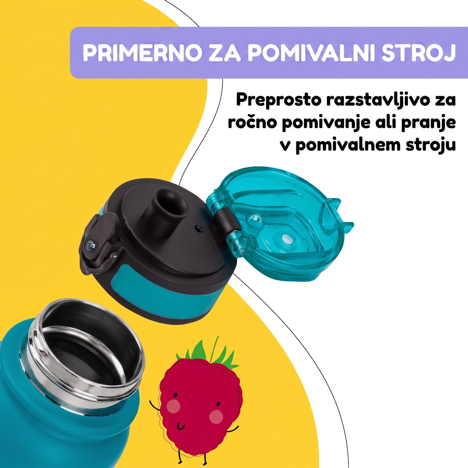 Wakaba Termos 550 ml iz nerjavečega jekla Tritan brez BPA 550 ml | Bencin Modra