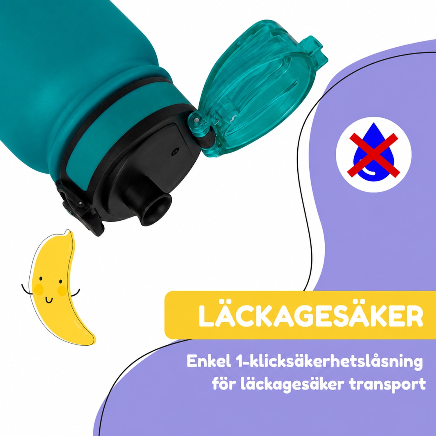 schmatzfatz barn isolerande drickflaska 550 ml rostfritt stål | ABS | BPA-fri 550 ml | Petrol