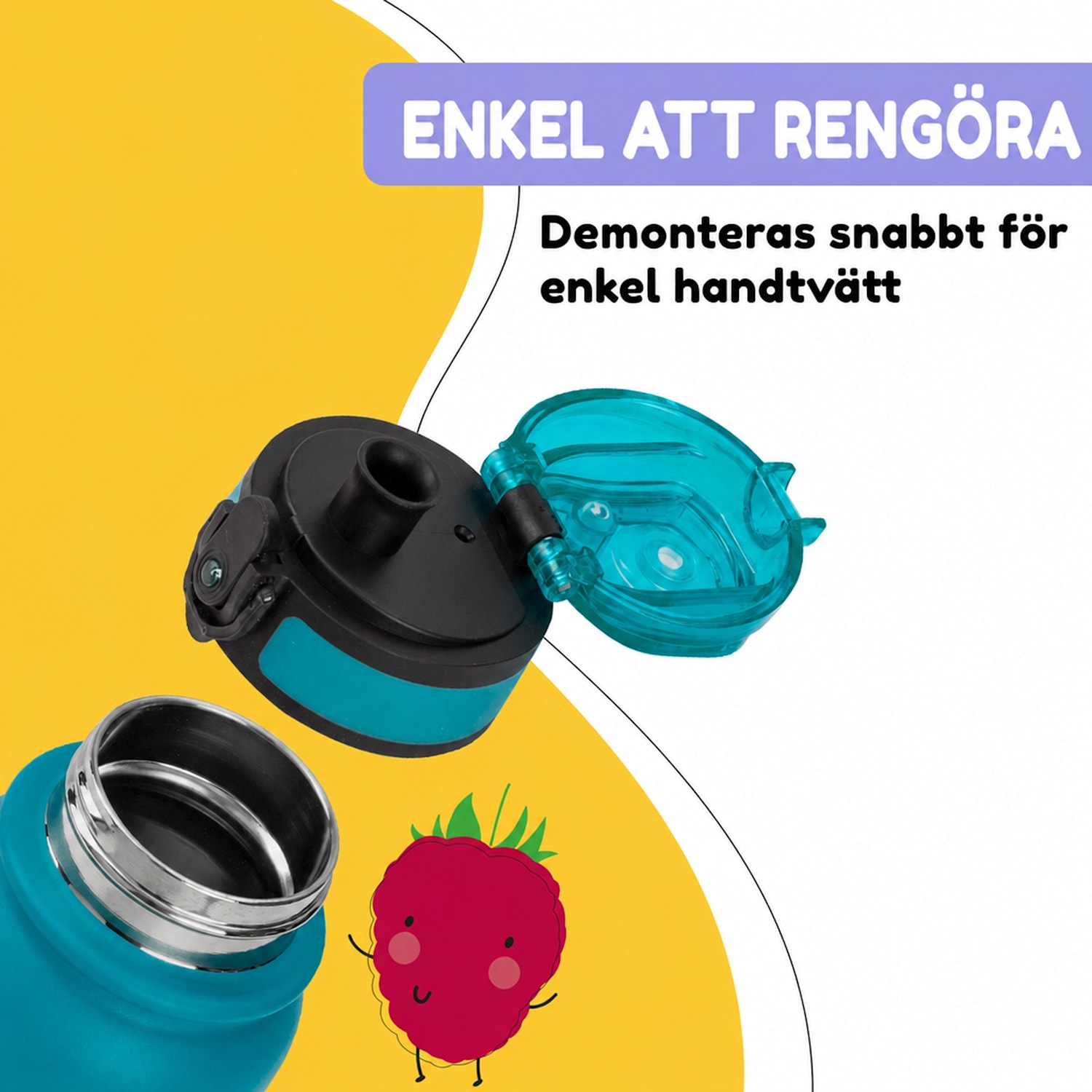 schmatzfatz barn isolerande drickflaska 550 ml rostfritt stål | ABS | BPA-fri 550 ml | Petrol