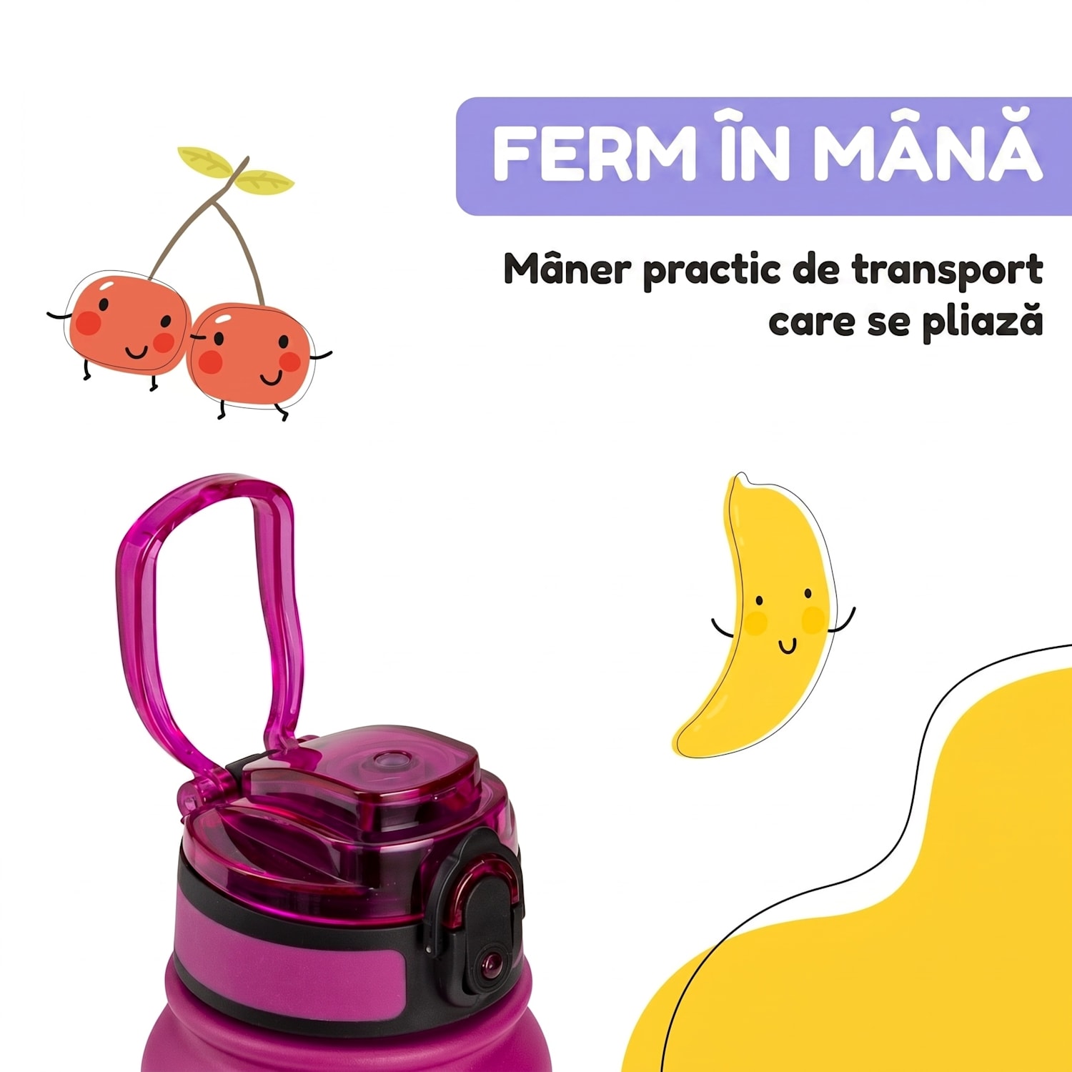 Wakaba Thermos 550 ml din oțel inoxidabil Tritan fără BPA 550 ml | Mov