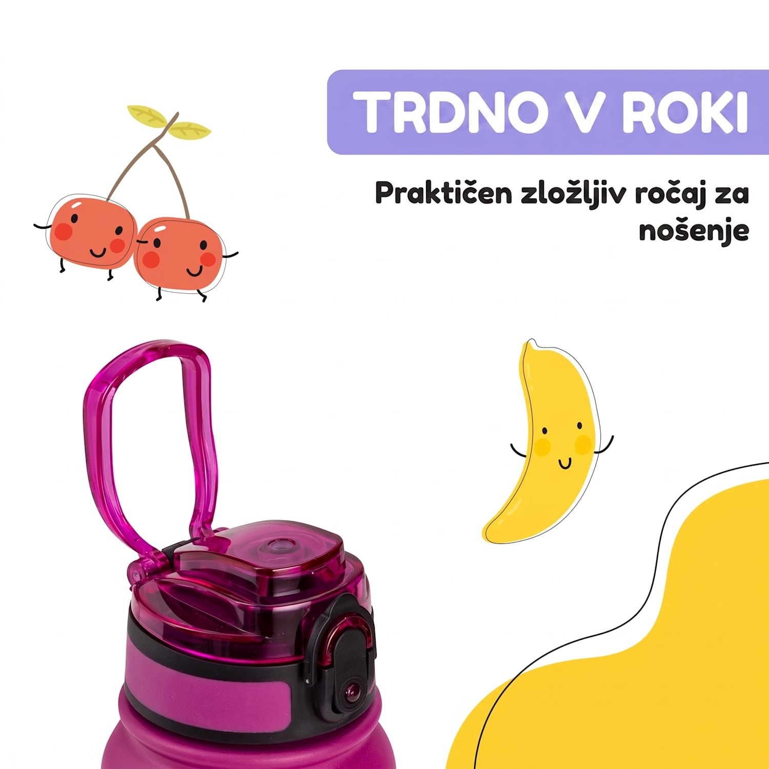 Wakaba Termos 550 ml iz nerjavečega jekla Tritan brez BPA 550 ml | Vijolična