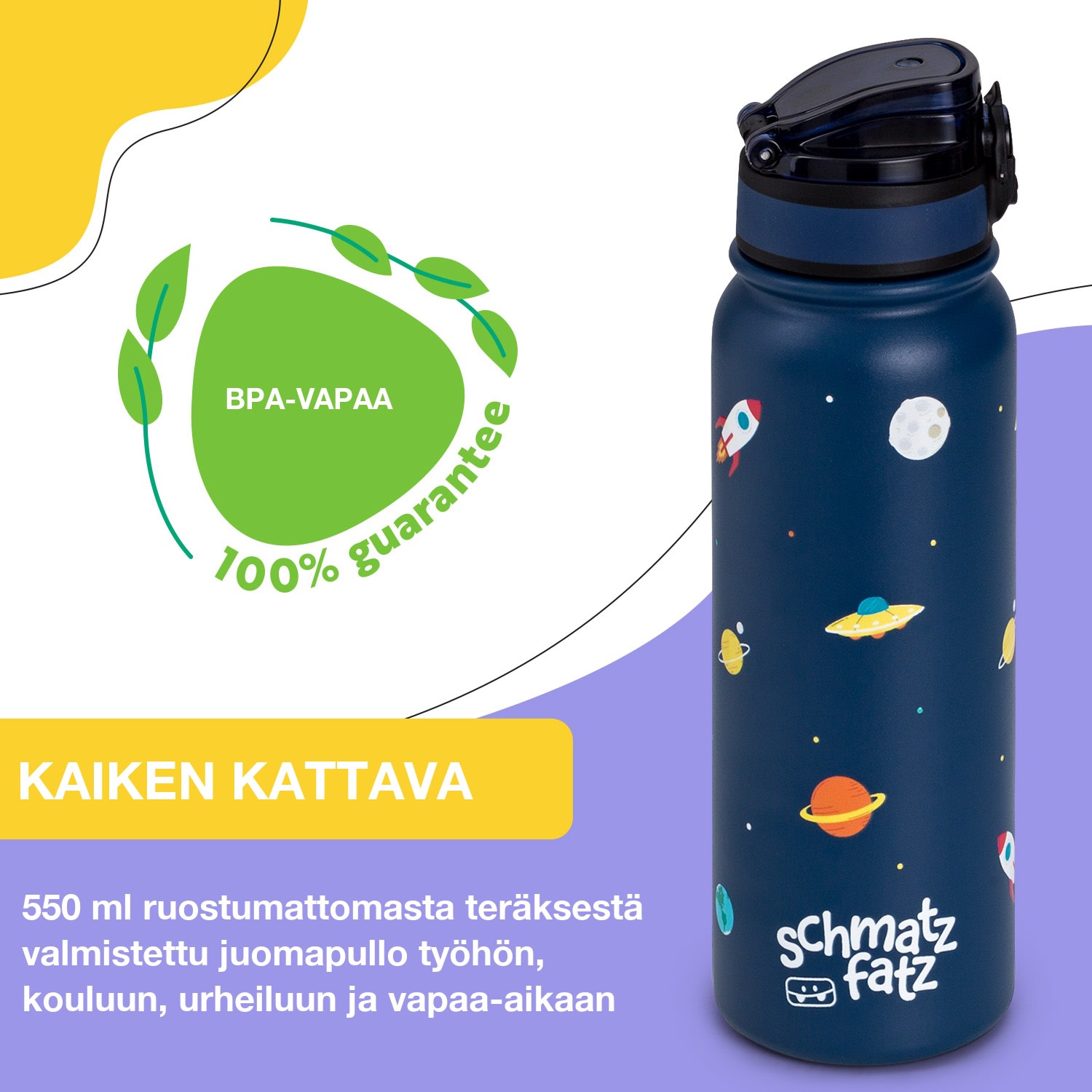 schmatzfatz-termosjuomapullo lapsille 550 ml ruostumaton teräs | ABS | BPA-vapaa 550 ml | Navy Space
