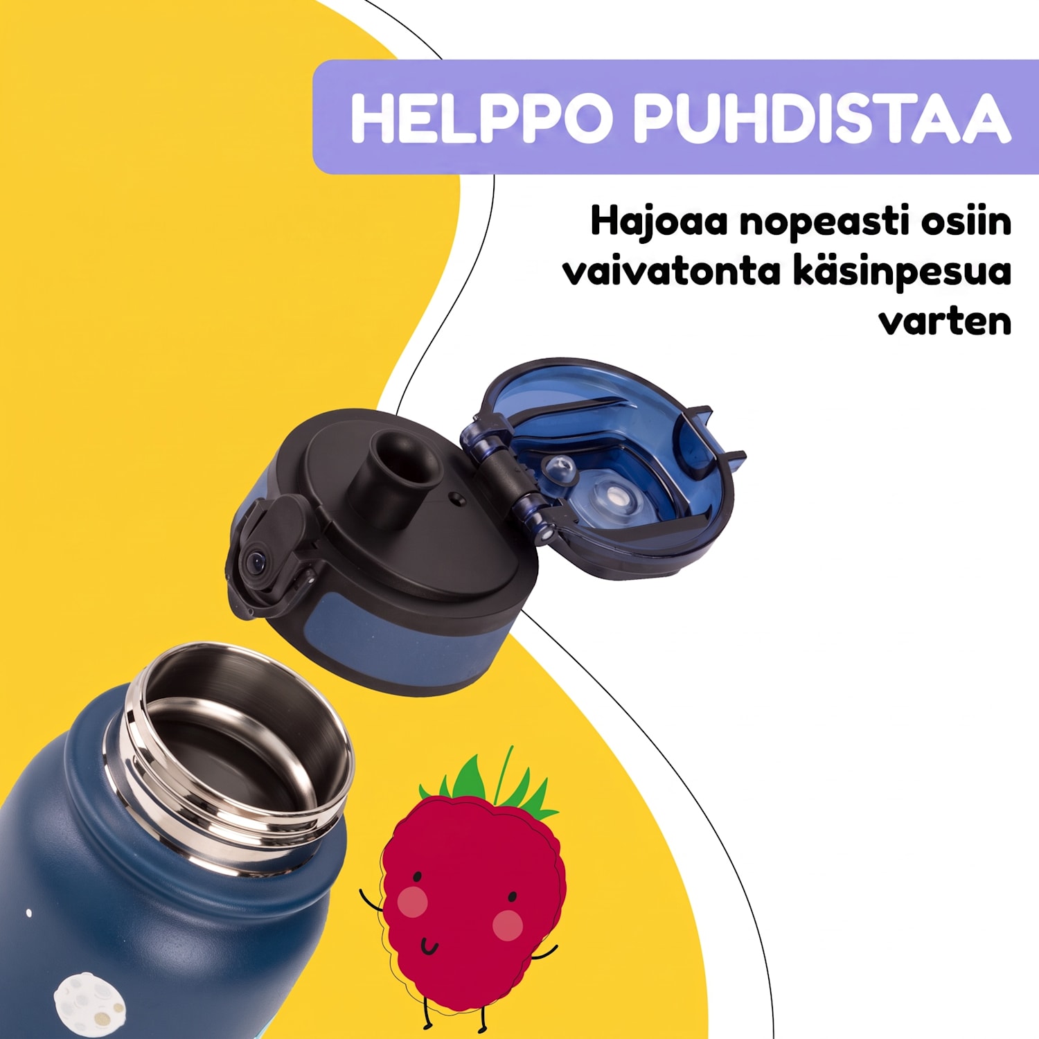schmatzfatz-termosjuomapullo lapsille 550 ml ruostumaton teräs | ABS | BPA-vapaa 550 ml | Navy Space