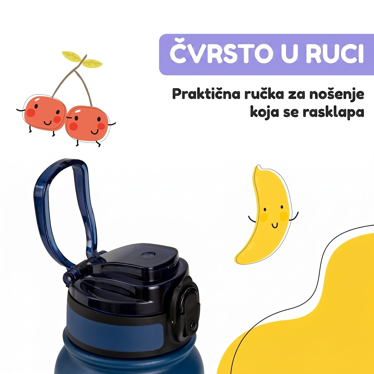 Wakaba termos 550 ml izrađen od nehrđajućeg čelika Tritan BPA-Free 550 ml | Navy Space