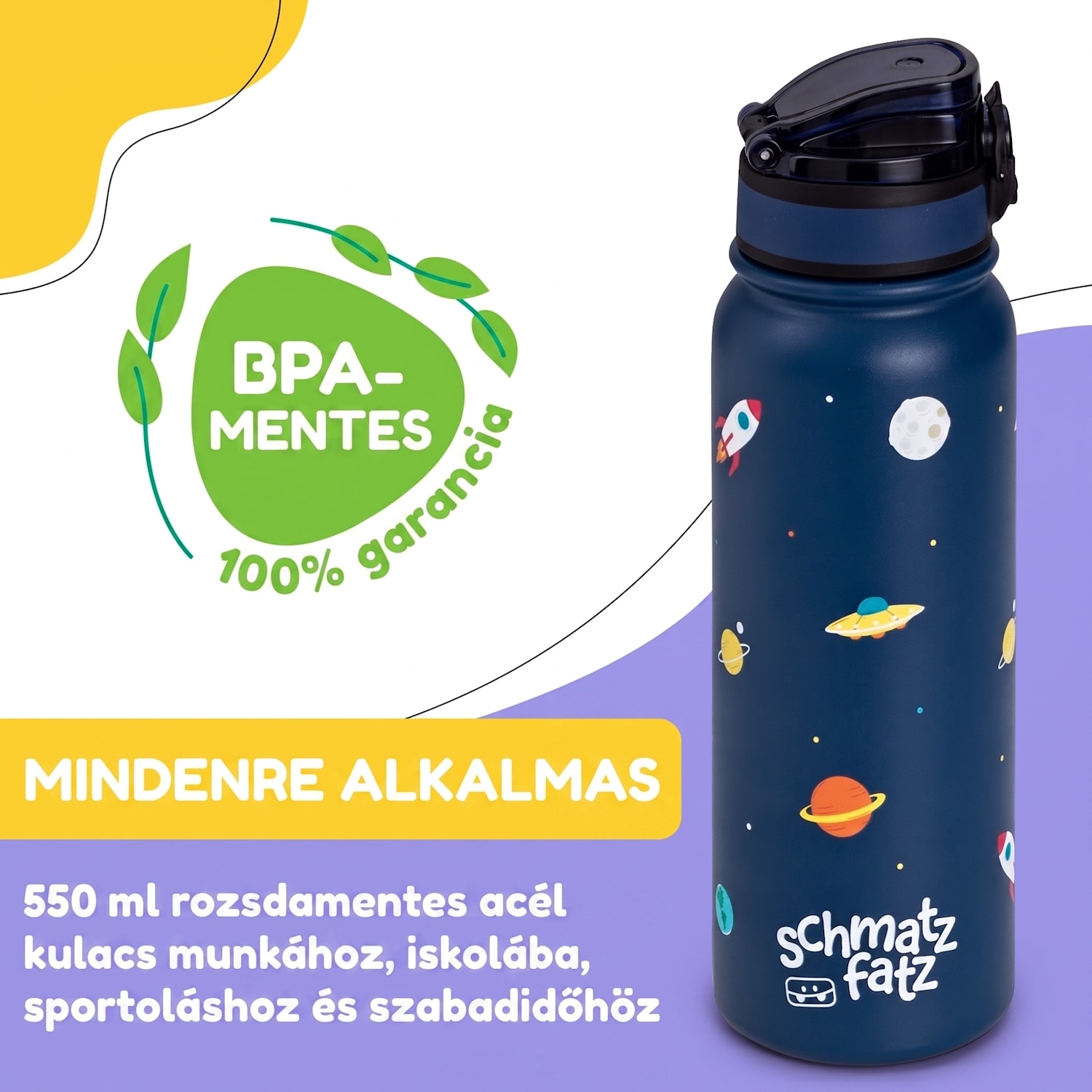 Wakaba termosz 550 ml rozsdamentes acél Tritan BPA-mentes 550 ml | Navy Space