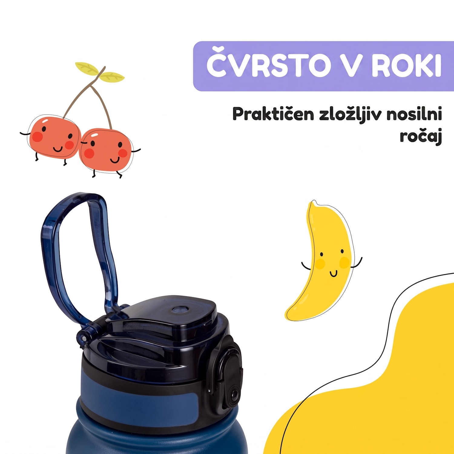 Wakaba Termos 550 ml iz nerjavečega jekla Tritan brez BPA 550 ml | Navy Space