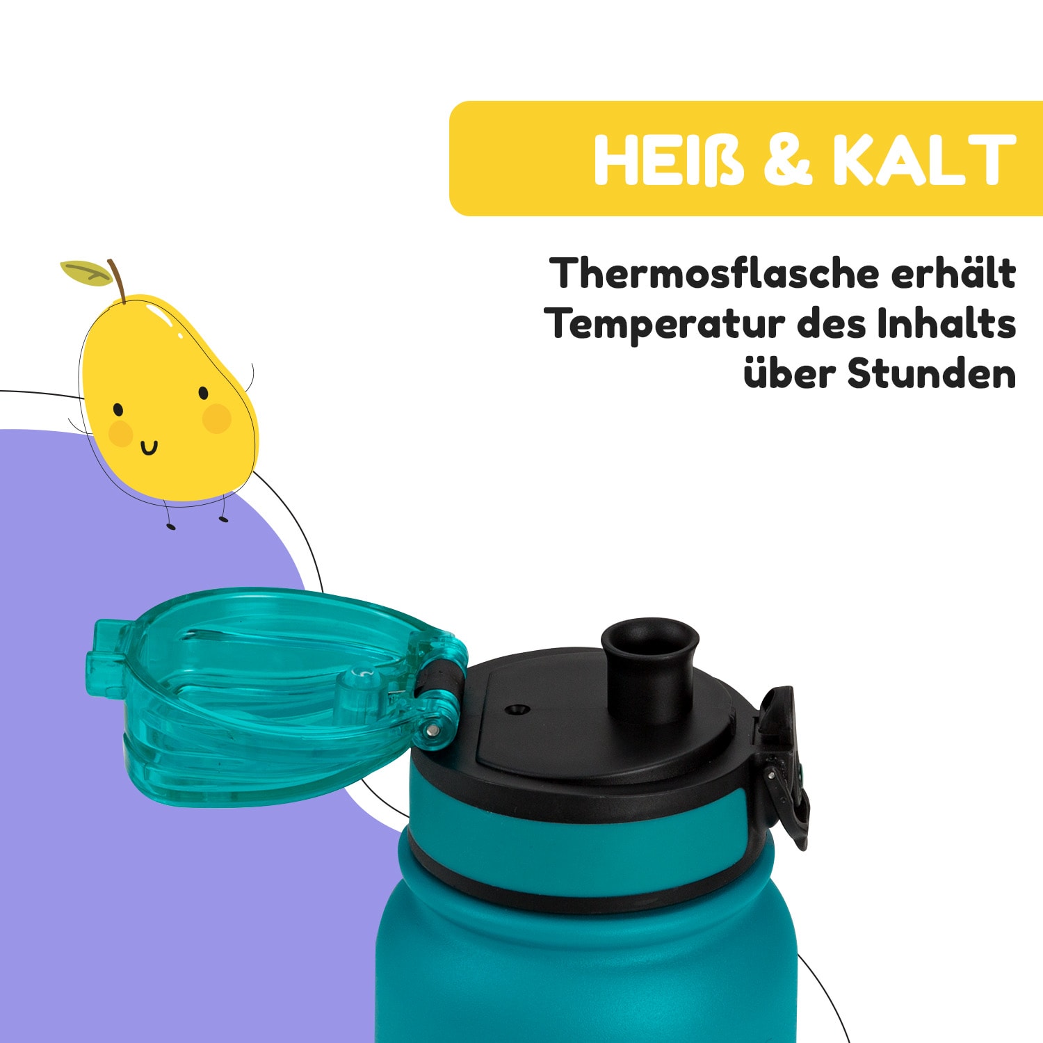 Wakaba Thermosflasche 550 ml Edelstahl Tritan BPA-frei 