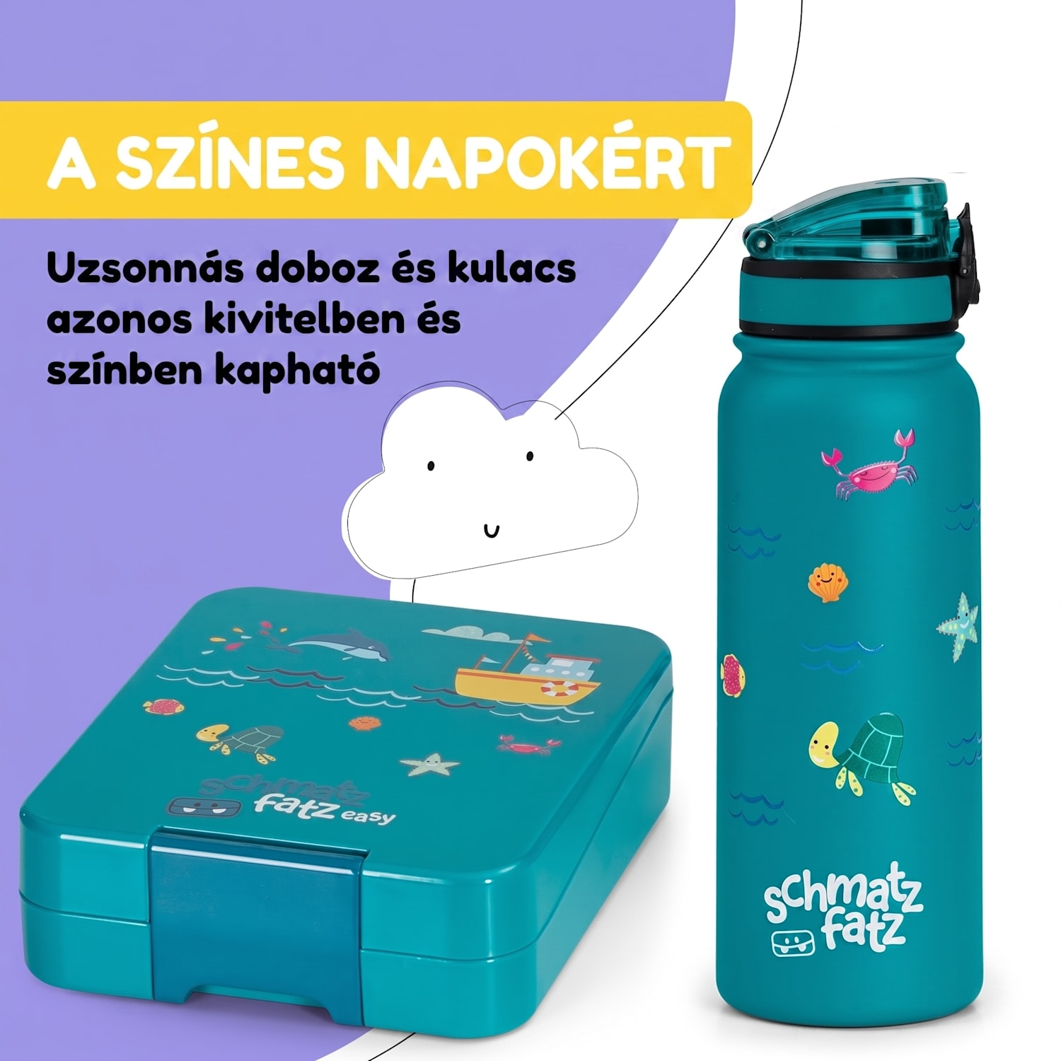 Wakaba termosz 550 ml rozsdamentes acél Tritan BPA-mentes 550 ml | Petrol Sea