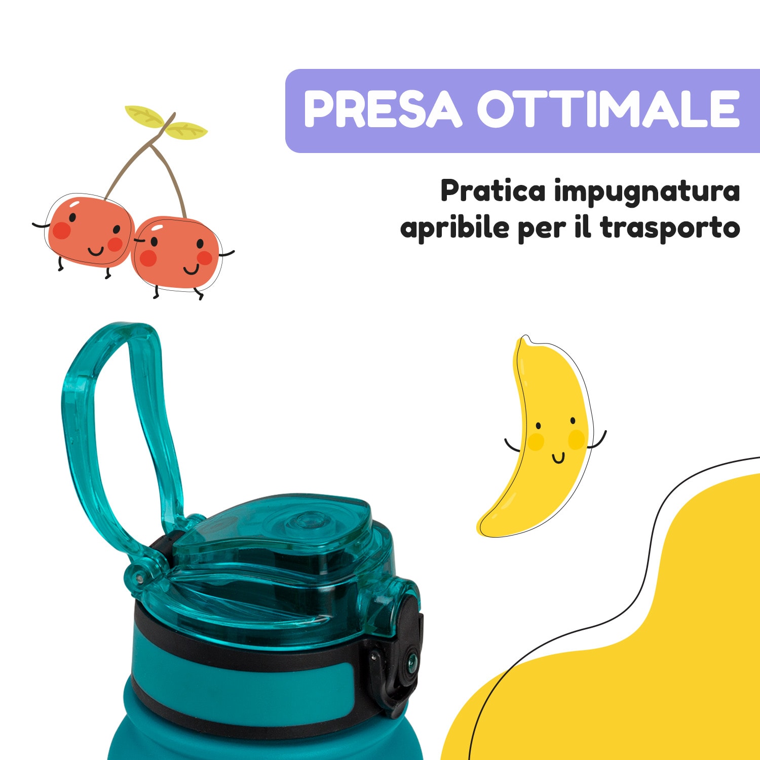 Wakaba - Borraccia termica da 550 ml, acciaio inox, Tritan senza BPA 550 ml | Petrol Sea