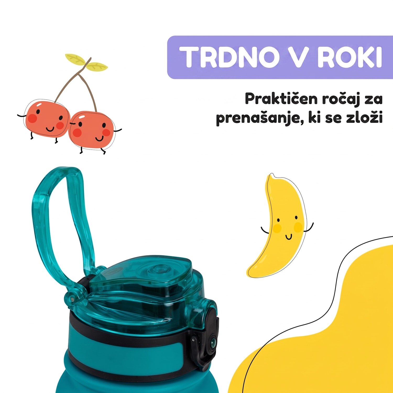 Wakaba Termos 550 ml iz nerjavečega jekla Tritan brez BPA 550 ml | Petrol Sea