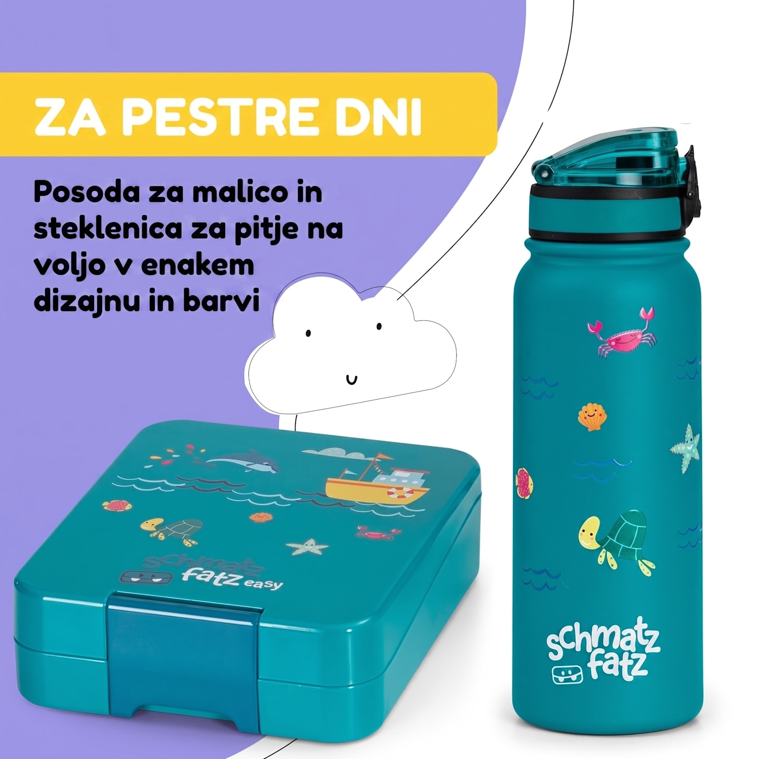 Wakaba Termos 550 ml iz nerjavečega jekla Tritan brez BPA 550 ml | Petrol Sea
