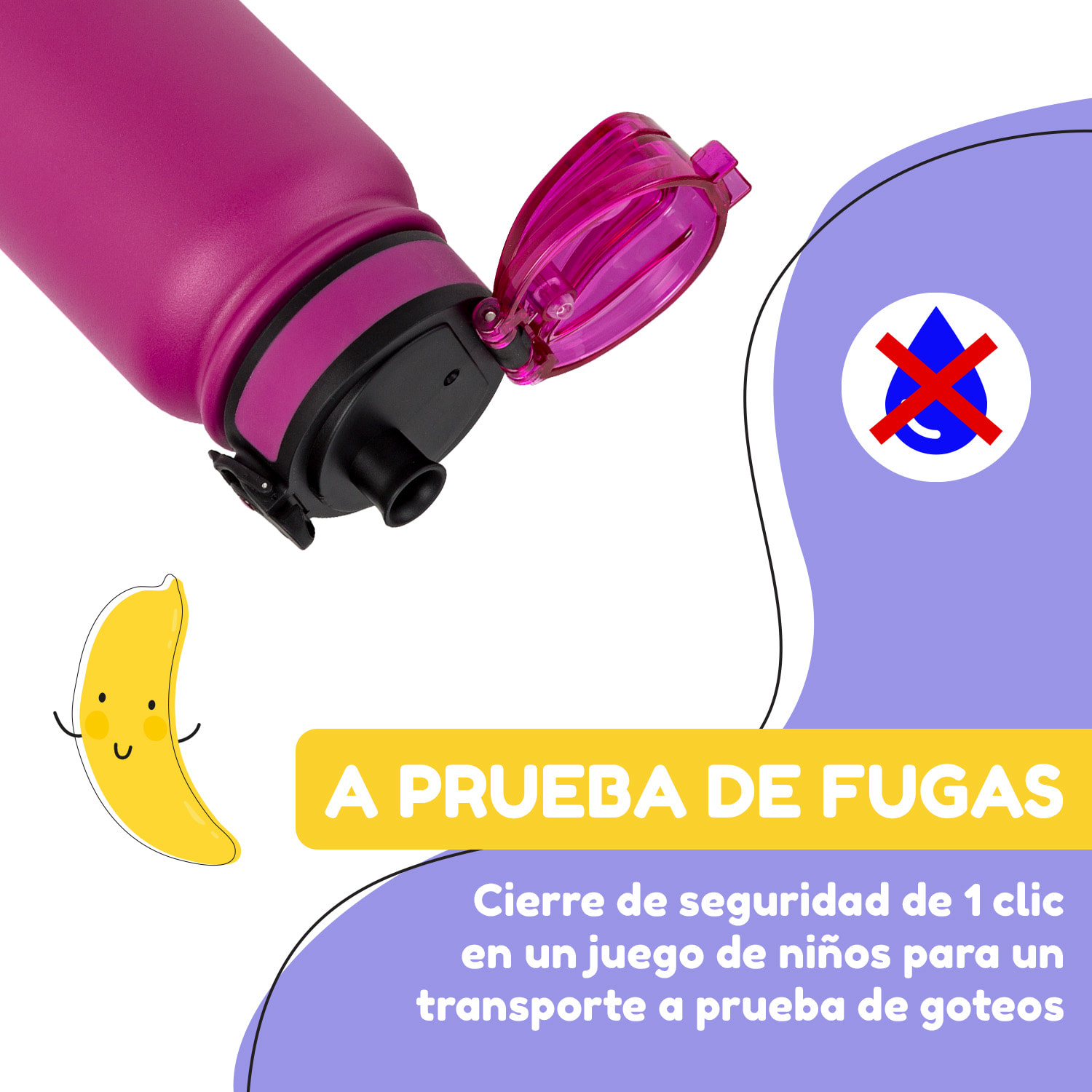 Termo Wakaba 550 ml acero inoxidable Tritan sin BPA 