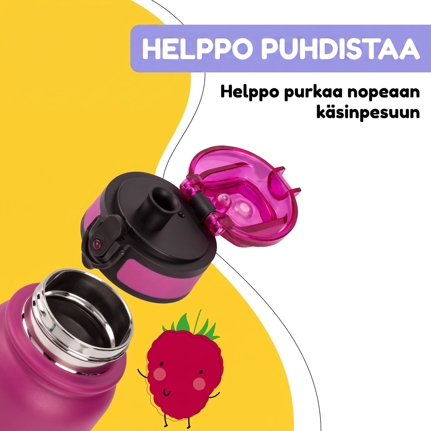 schmatzfatz-termosjuomapullo lapsille 550 ml ruostumaton teräs | ABS | BPA-vapaa 550 ml | Purple Sun