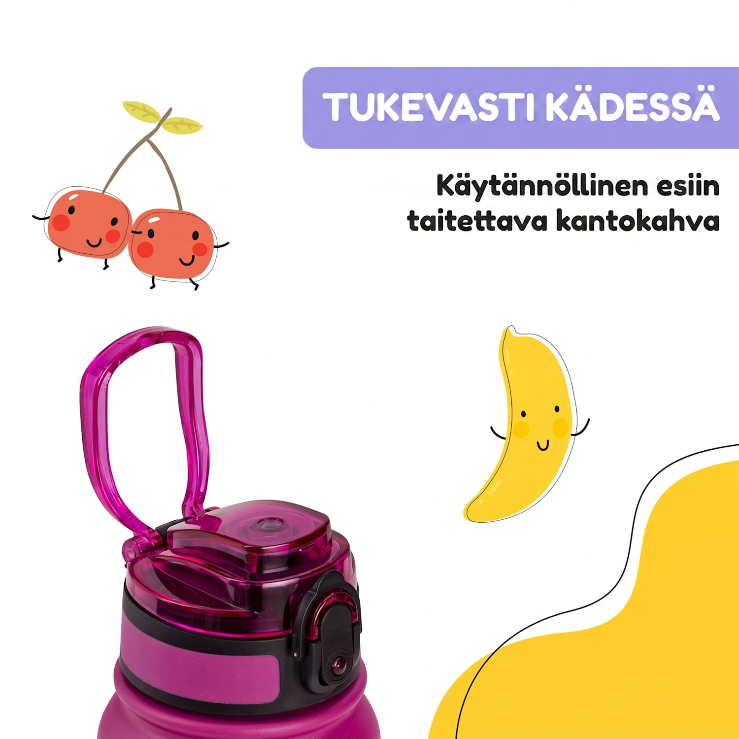 schmatzfatz-termosjuomapullo lapsille 550 ml ruostumaton teräs | ABS | BPA-vapaa 550 ml | Purple Sun