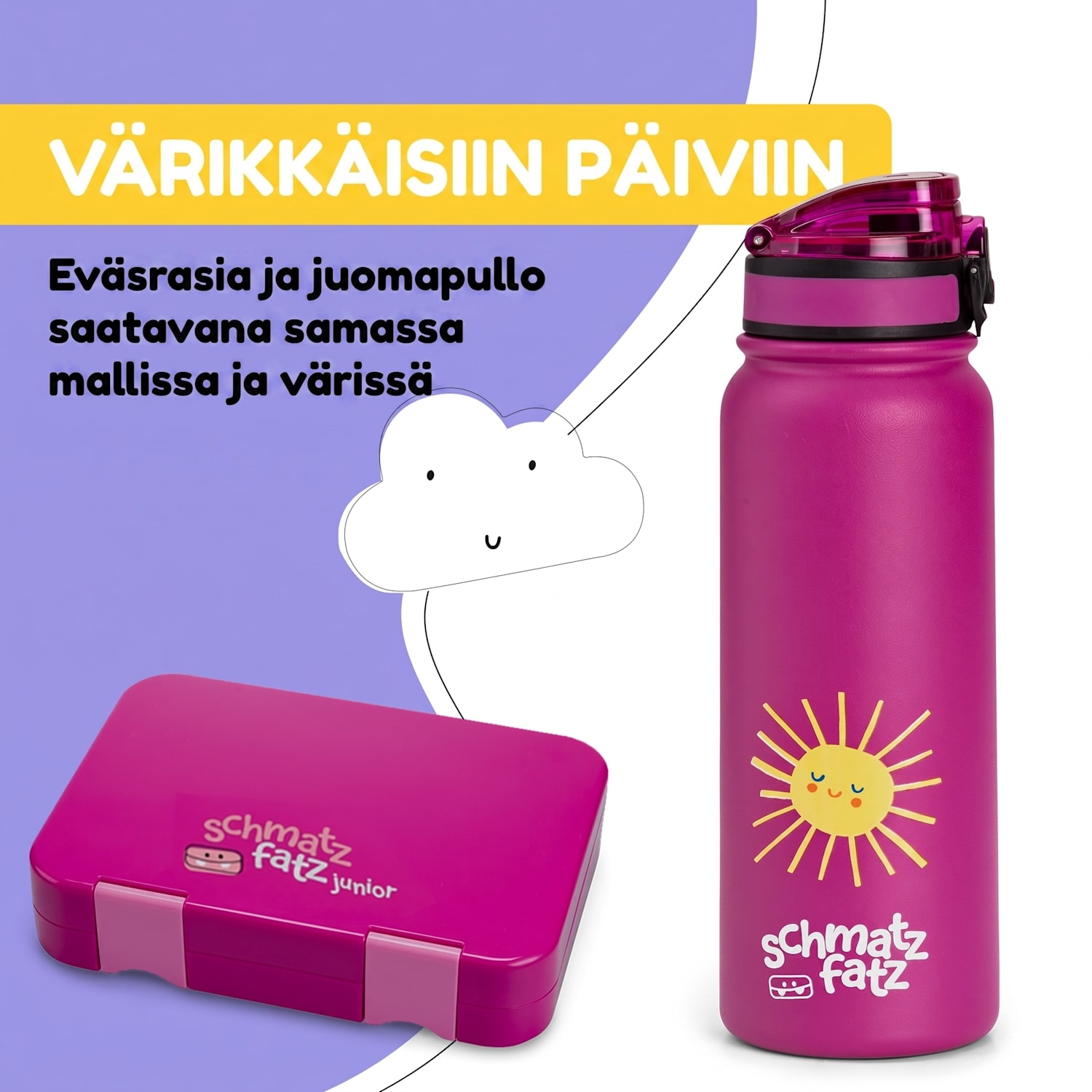 schmatzfatz-termosjuomapullo lapsille 550 ml ruostumaton teräs | ABS | BPA-vapaa 550 ml | Purple Sun