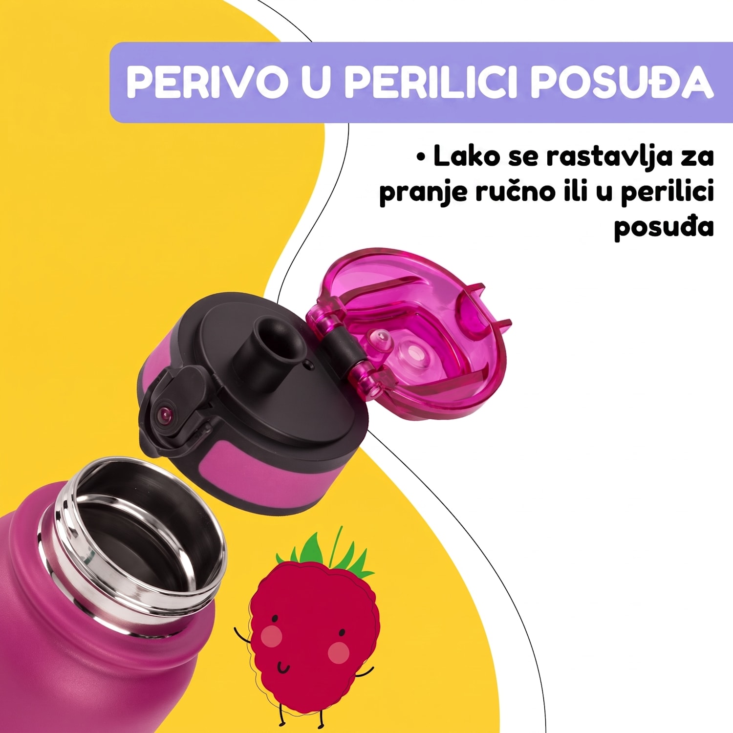 Wakaba termos 550 ml izrađen od nehrđajućeg čelika Tritan BPA-Free 550 ml | Purple Sun