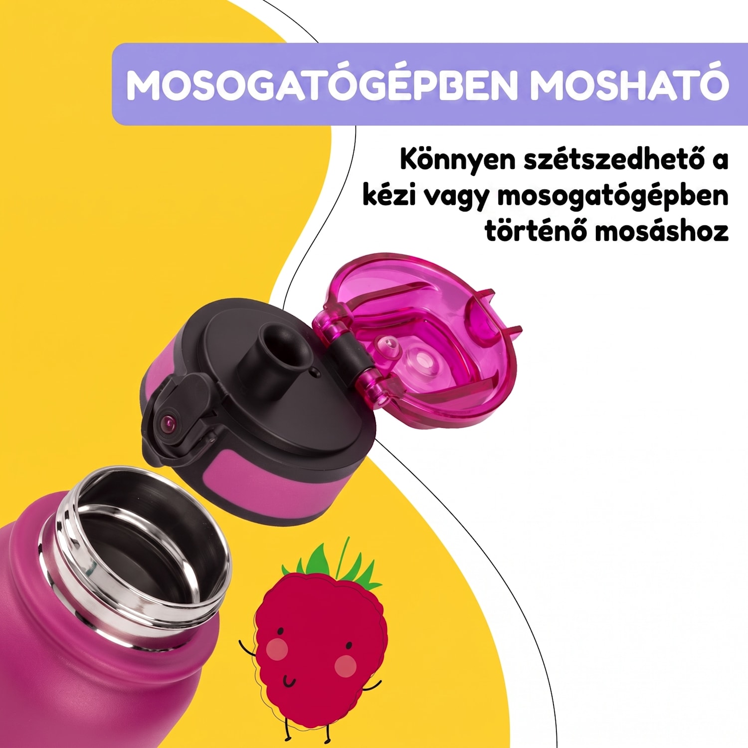 Wakaba termosz 550 ml rozsdamentes acél Tritan BPA-mentes 550 ml | Purple Sun