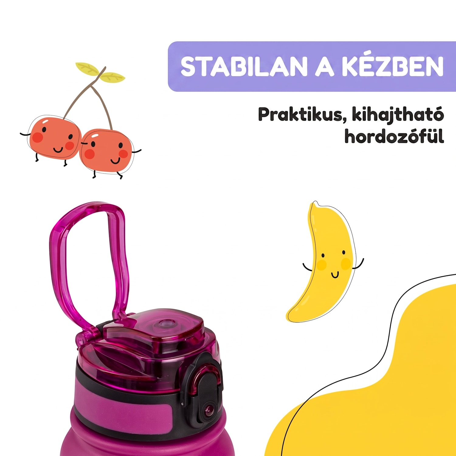 Wakaba termosz 550 ml rozsdamentes acél Tritan BPA-mentes 550 ml | Purple Sun