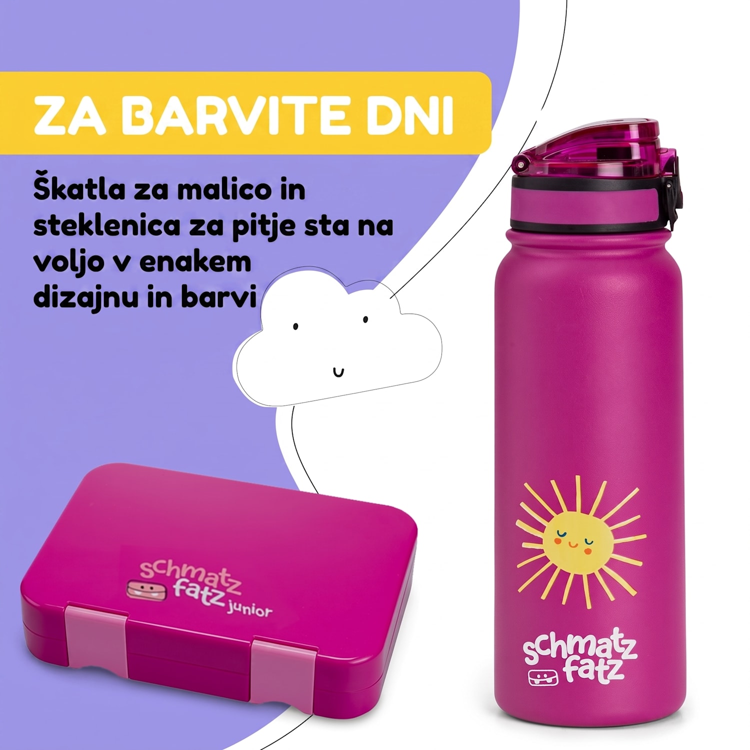 Wakaba Termos 550 ml iz nerjavečega jekla Tritan brez BPA 550 ml | Purple Sun