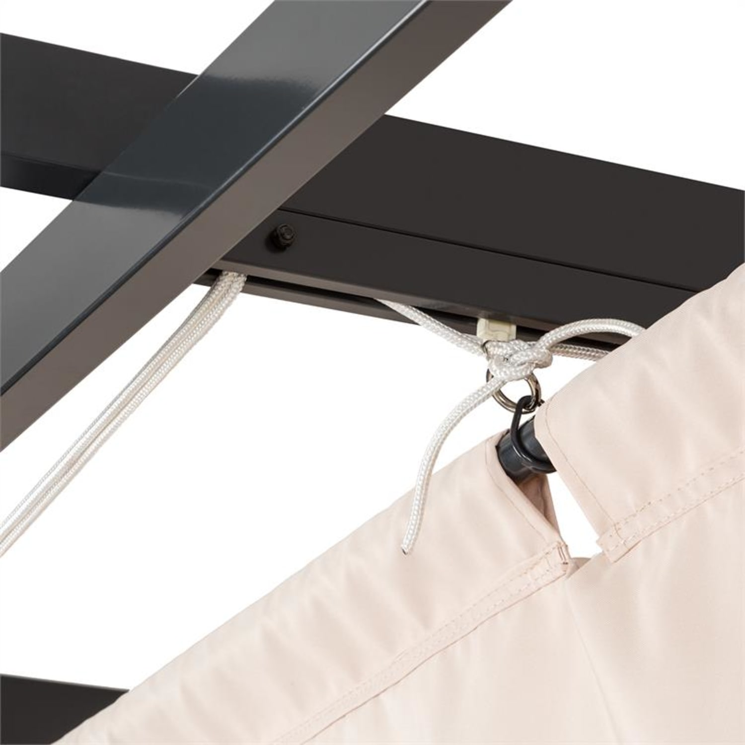 Pantheon 3x6 Pergola Vordach 3x6m Aluminium Sonnendach Polyester beige 3 x 6 m | Schwarz | Beige