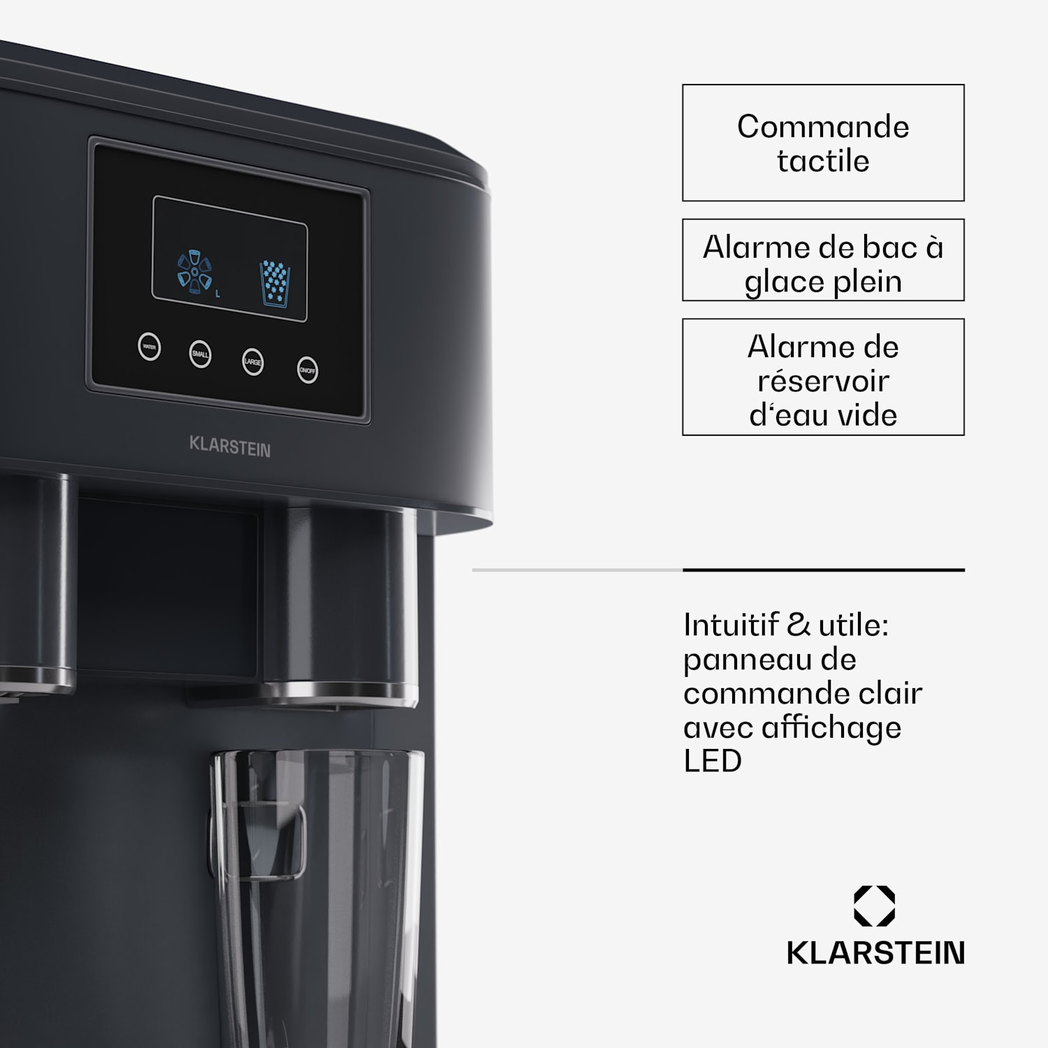 Eiszeit Crush Machine à glaçons 2 tailles glace pilée Noir