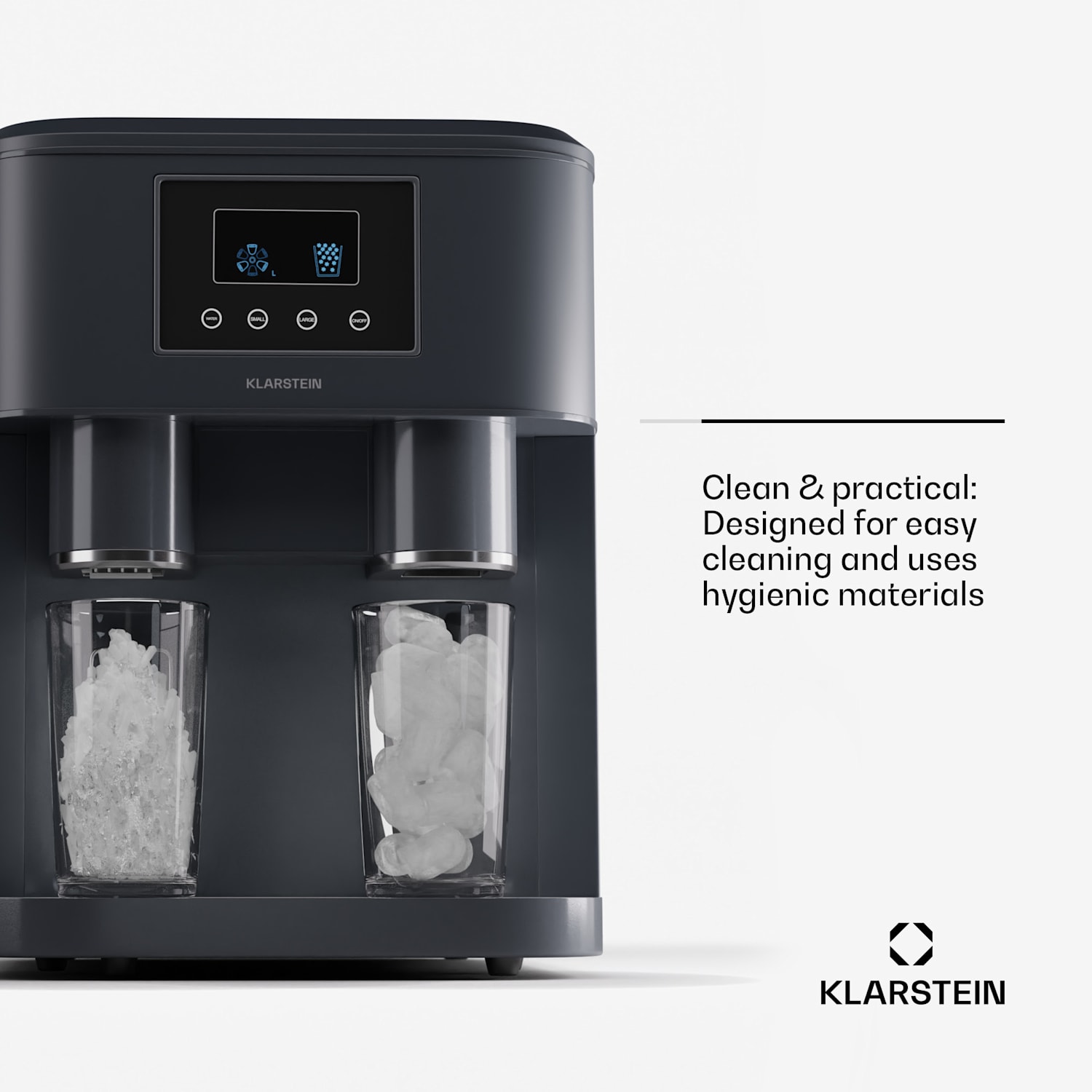 Eiszeit Crush -jääpalakone 2 kokoa jäämurska Musta