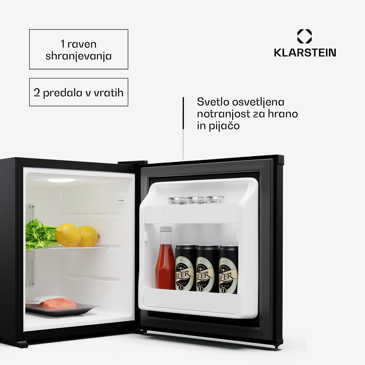 Matterhorn 28, mini hladilnik, 28 litrov, 35 dB, kompakten, z možnostjo zaklepanja 28 Ltr | Črna