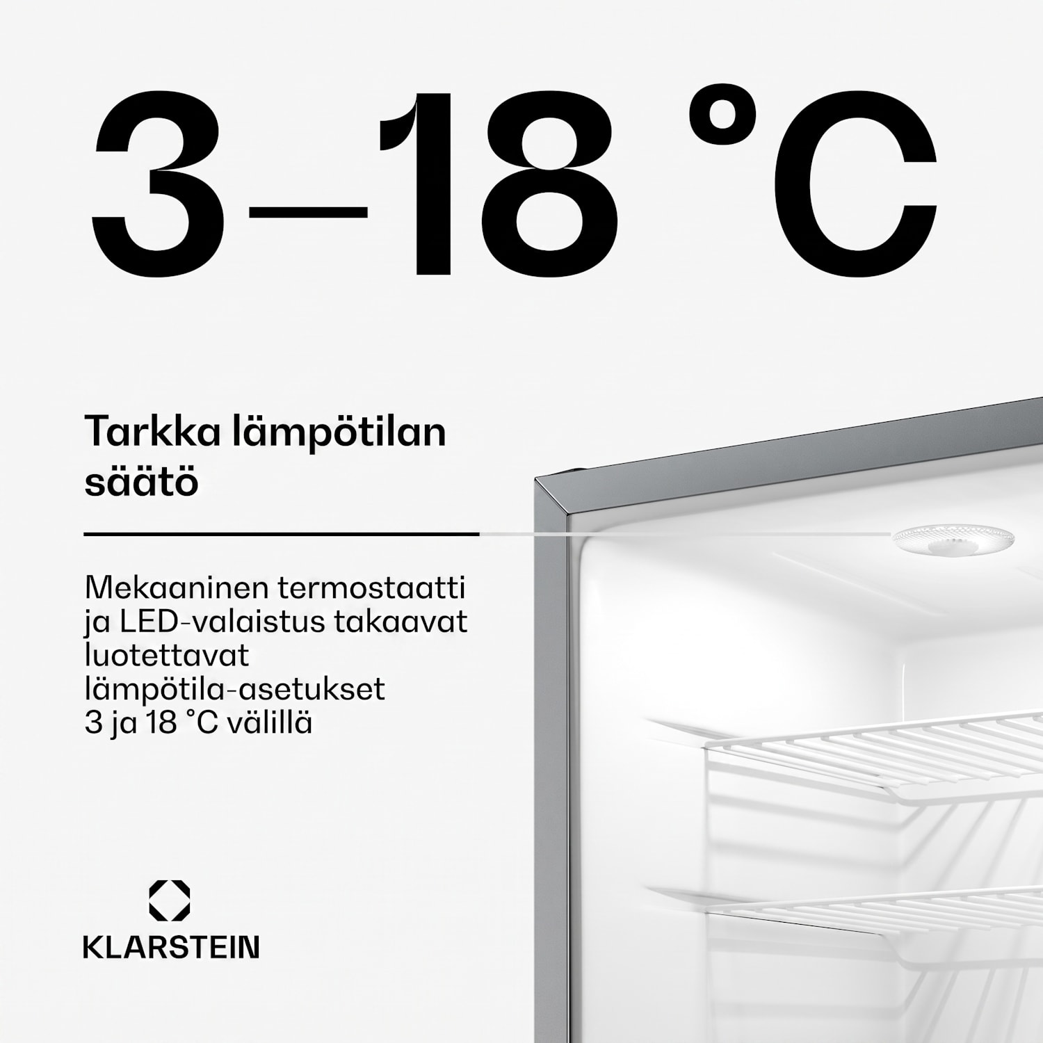 Matterhorn 28 minijääkaappi 28 litraa 35 dB kompakti lukittava 28 L | Ruostumaton Teräs