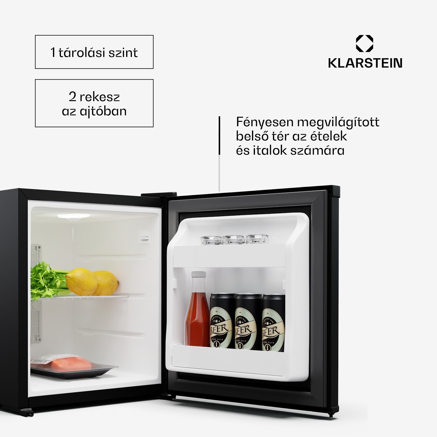 Matterhorn 28, mini hűtőszekrény, 28 literes, 35 dB, kompakt, zárható 28 Ltr | Rozsdamentes acél