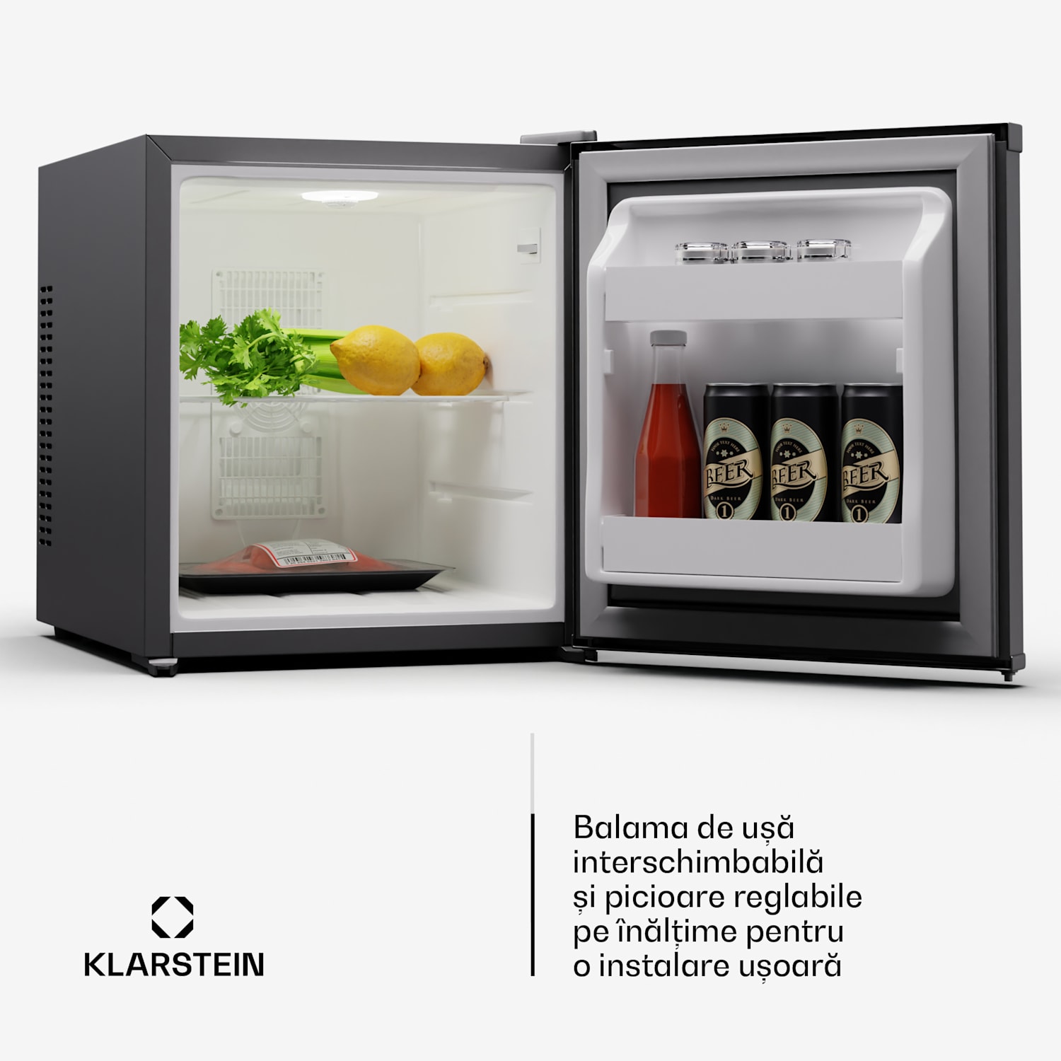 Matterhorn 28, mini-frigider, 28 litri, 35 dB, compact, cu cheie 28 Ltr | Oțel inoxidabil