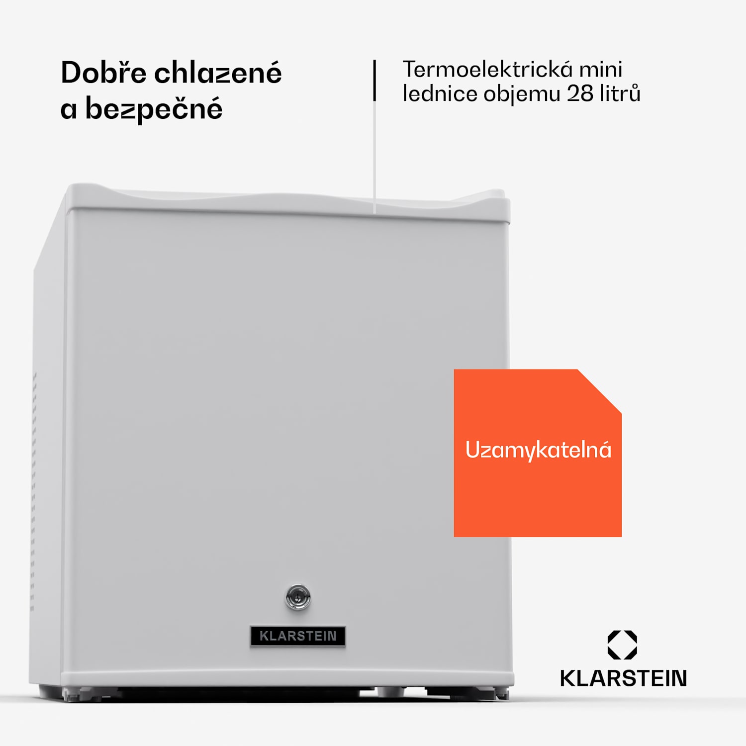 Matterhorn 28, mini lednice, 28 litrů, 35 dB, kompaktní, uzamykatelná 28 ltr | Bílá