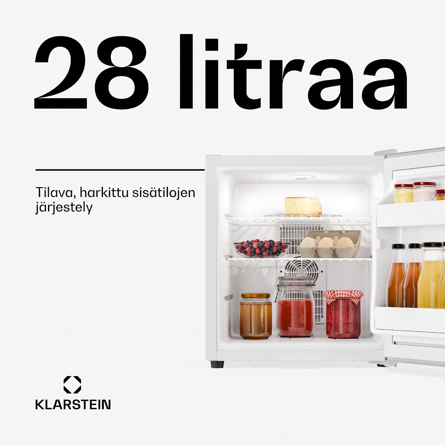 Matterhorn 28 minijääkaappi 28 litraa 35 dB kompakti lukittava 28 L | Valkoinen