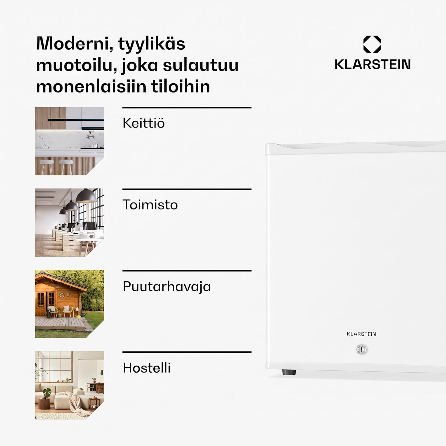 Matterhorn 28 minijääkaappi 28 litraa 35 dB kompakti lukittava 28 L | Valkoinen