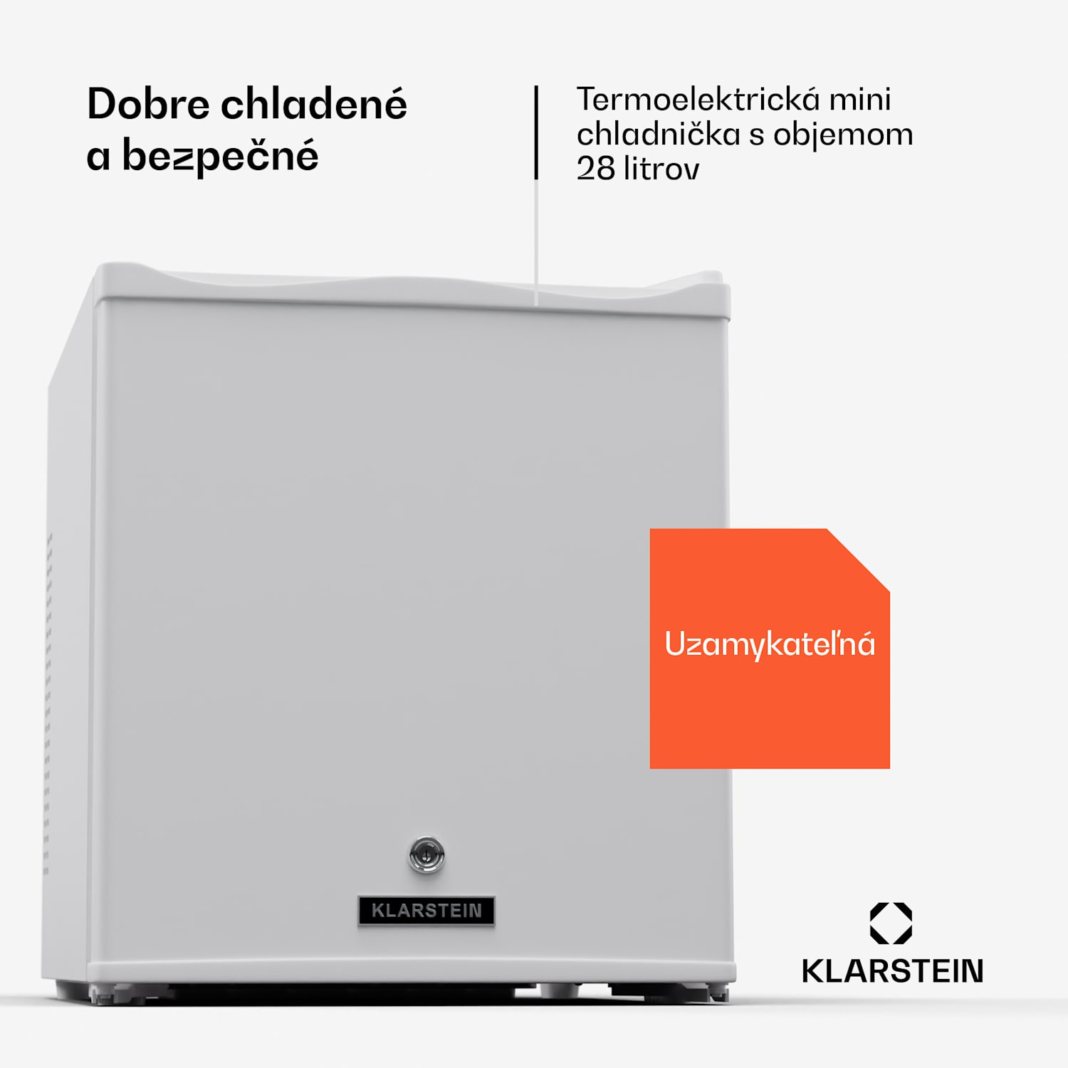 Matterhorn 28, mini chladnička, 28 litrov, 35 dB, kompaktná, uzamykateľná 28 Ltr | Biela