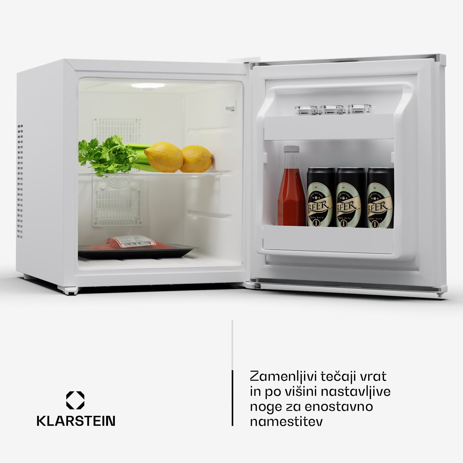 Matterhorn 28, mini hladilnik, 28 litrov, 35 dB, kompakten, z možnostjo zaklepanja 28 Ltr | Bela